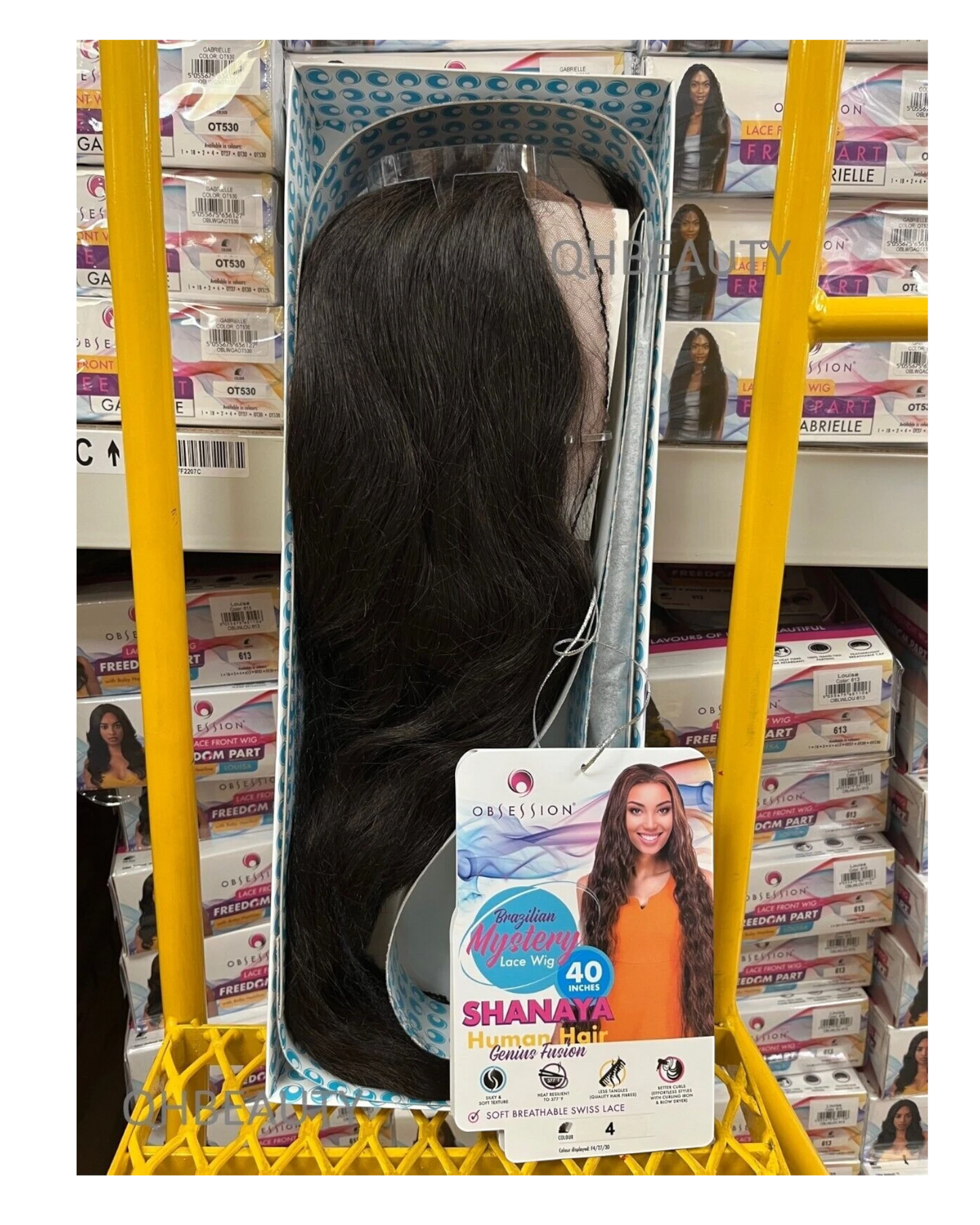 OBSESSION BRAZILIAN FUSION HUMAN HAIR NATURAL LONG CURLY LACE WIG - SHANAYA 40