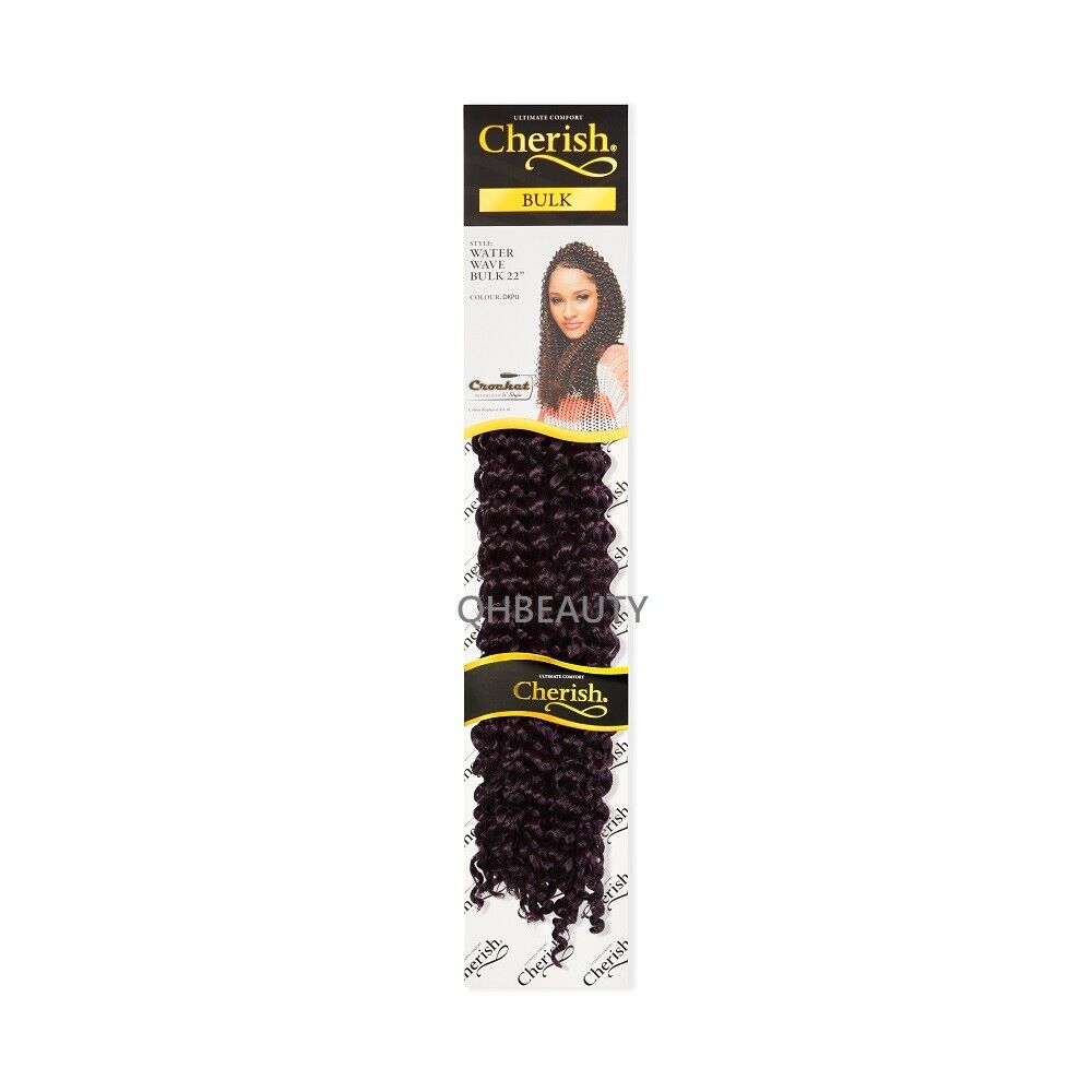 CHERISH SYNTHETIC BULK CROCHET BRAID TIGHT CURL HAIR EXTENSION - WATER WAVE 22"