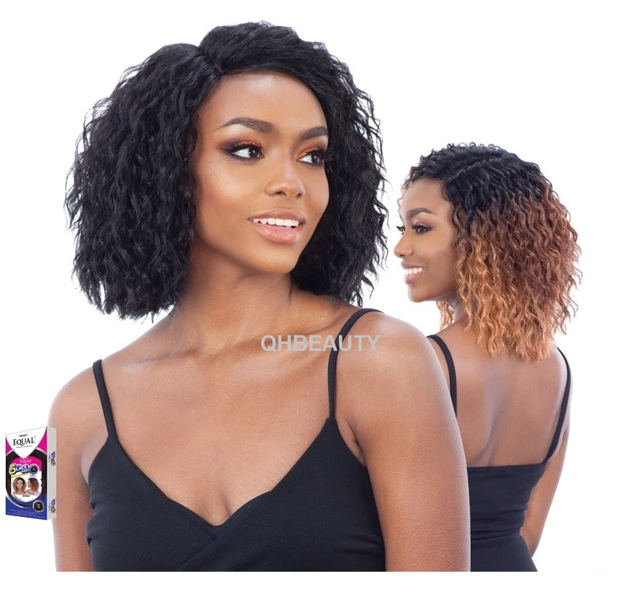 FREETRESS EQUAL SYNTHETIC 5 INCH LACE PART SHORT CURLY HAIR WIG - VANORA
