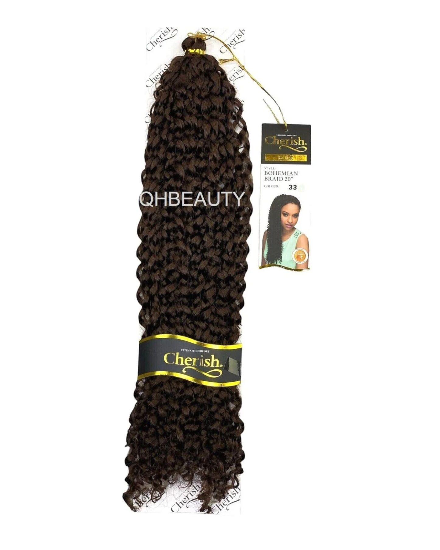 CHERISH SYNTHETIC CROCHET CURLY HAIR EXTENSION BRAID - BOHEMIAN BULK 20 INCH
