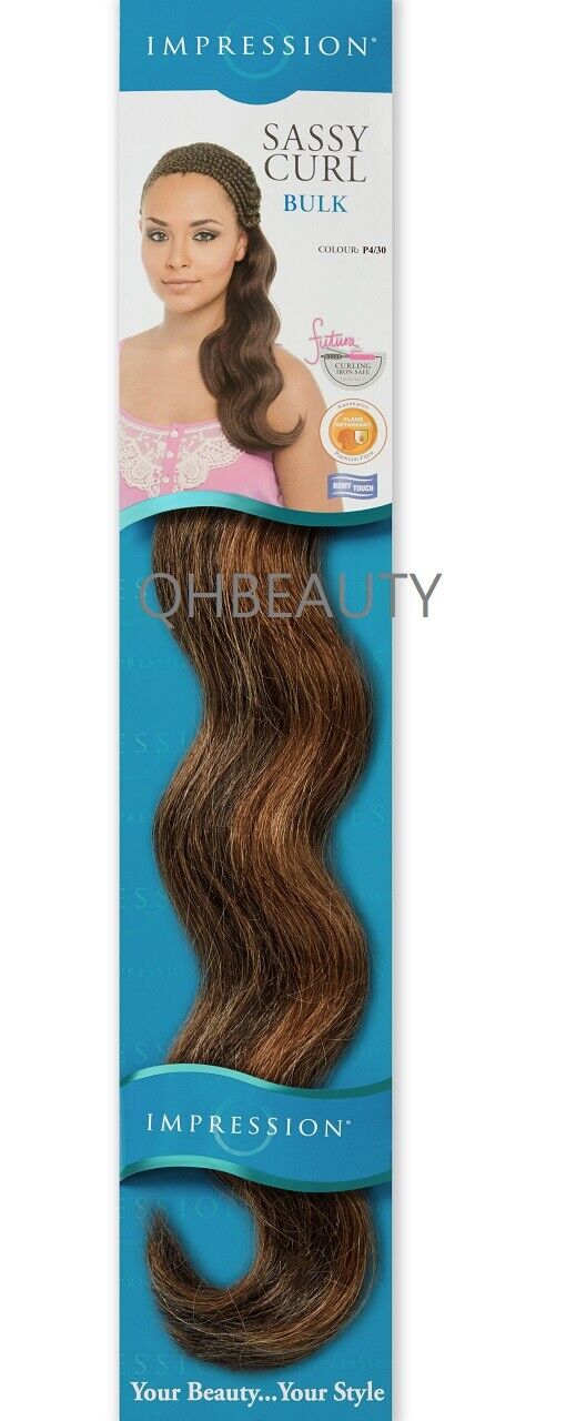 IMPRESSION SYNTHETIC HAIR EXTENSION BRAIDS SASSY CURL BULK 20" ( Freetress Copy)
