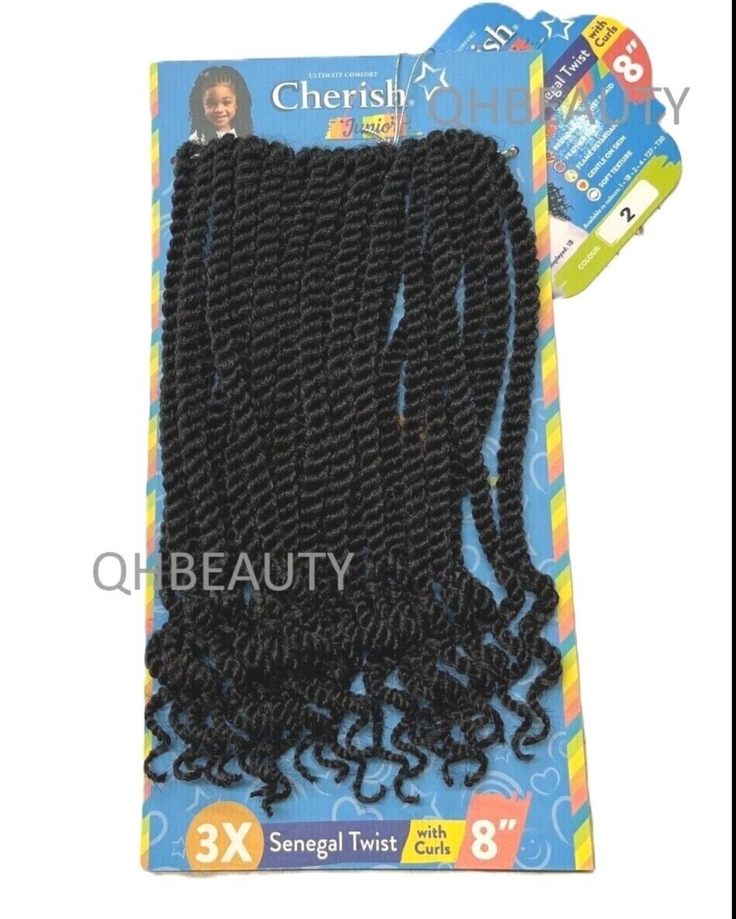 CHERISH SYNTHETIC JUNIOR KIDS BRAID HAIR EXTENSION - SENEGAL TWIST WITH CURLS 8