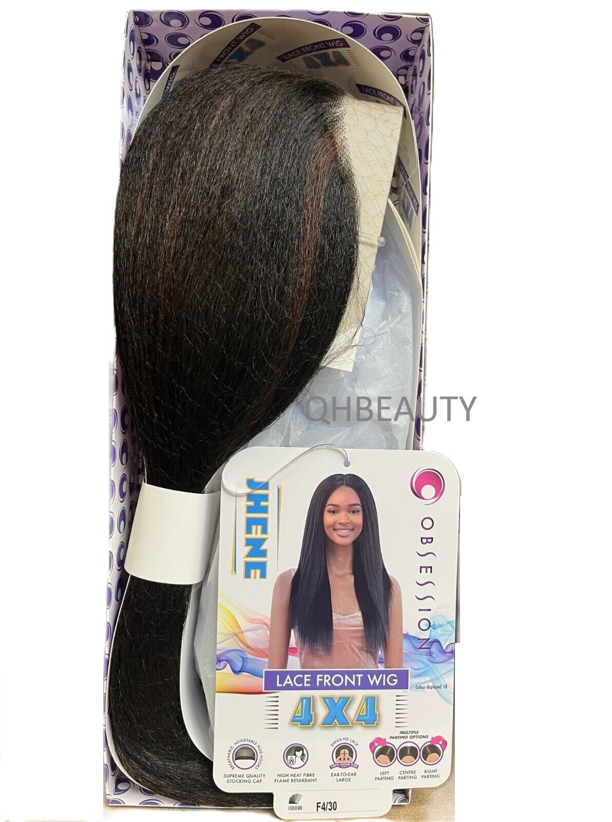 Obsession Synthetic Swiss HD 4x4 Lace Front Free Part Straight Hair Wig - JHENE