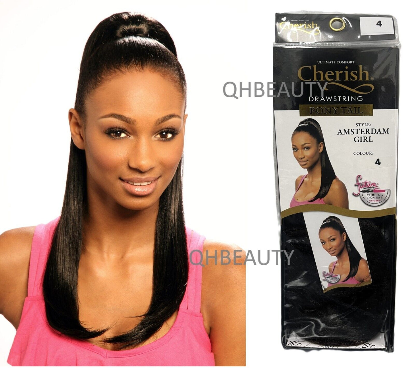 Cherish Synthetic Straight Drawstring Long Natural Ponytail - Amsterdam Girl