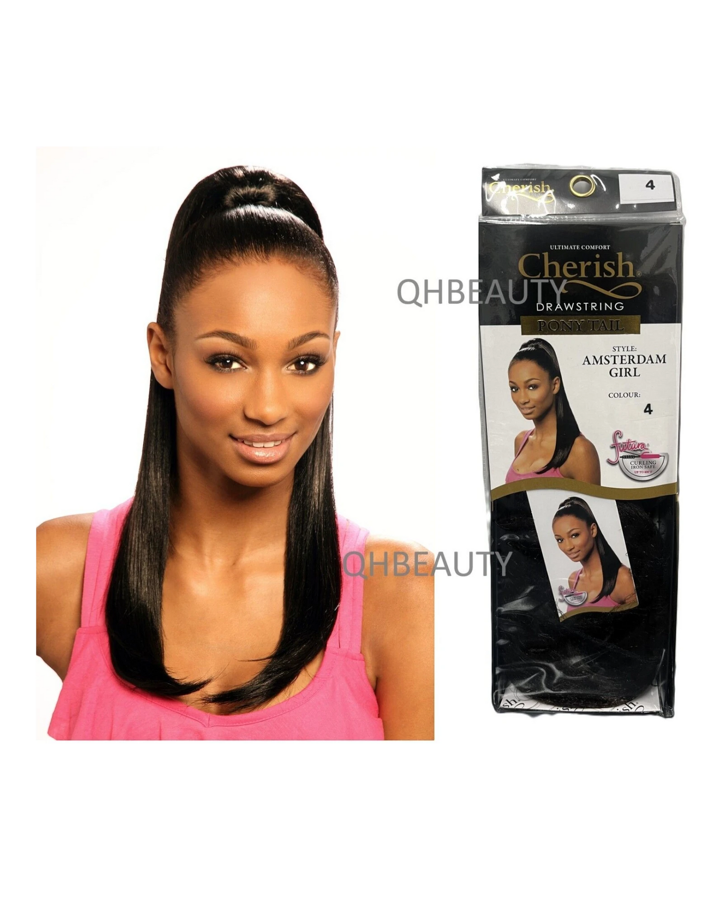 Cherish Synthetic Straight Drawstring Long Natural Ponytail - Amsterdam Girl