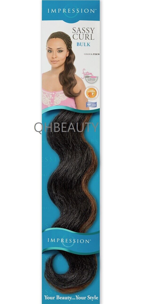 IMPRESSION SYNTHETIC HAIR EXTENSION BRAIDS SASSY CURL BULK 20" ( Freetress Copy)