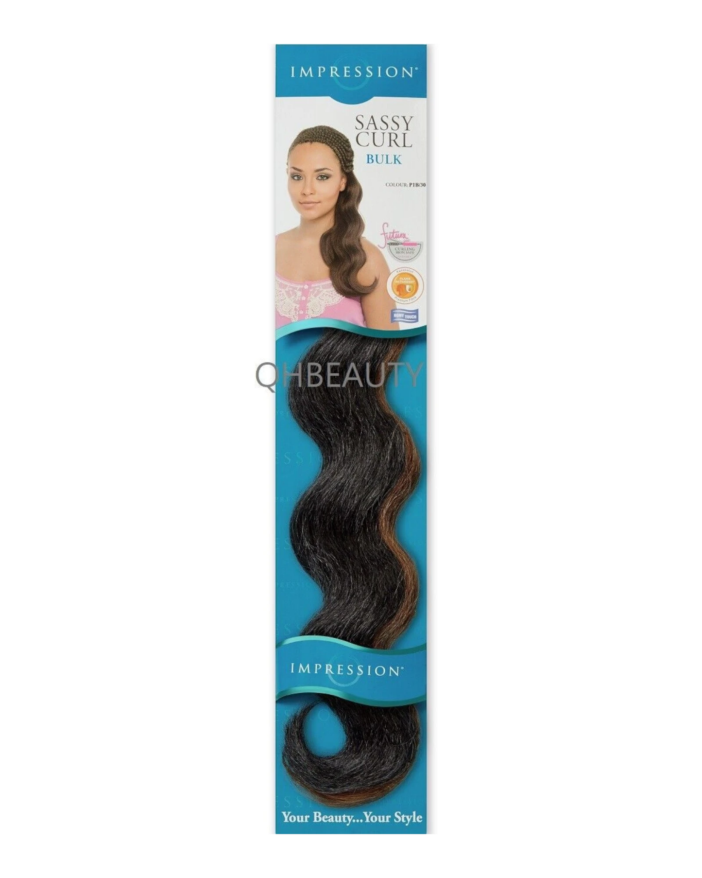 IMPRESSION SYNTHETIC HAIR EXTENSION BRAIDS SASSY CURL BULK 20"
