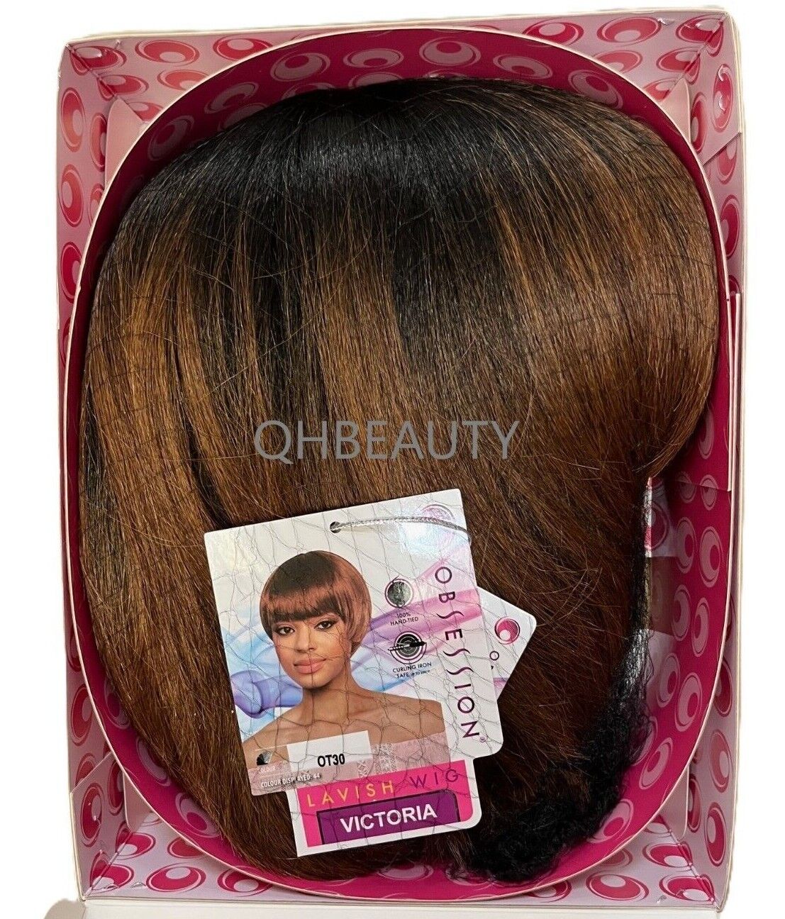 Obsession Synthetic Lavish Straight Bob Bangs 100% Hand Tied Hair Wig  VICTORIA
