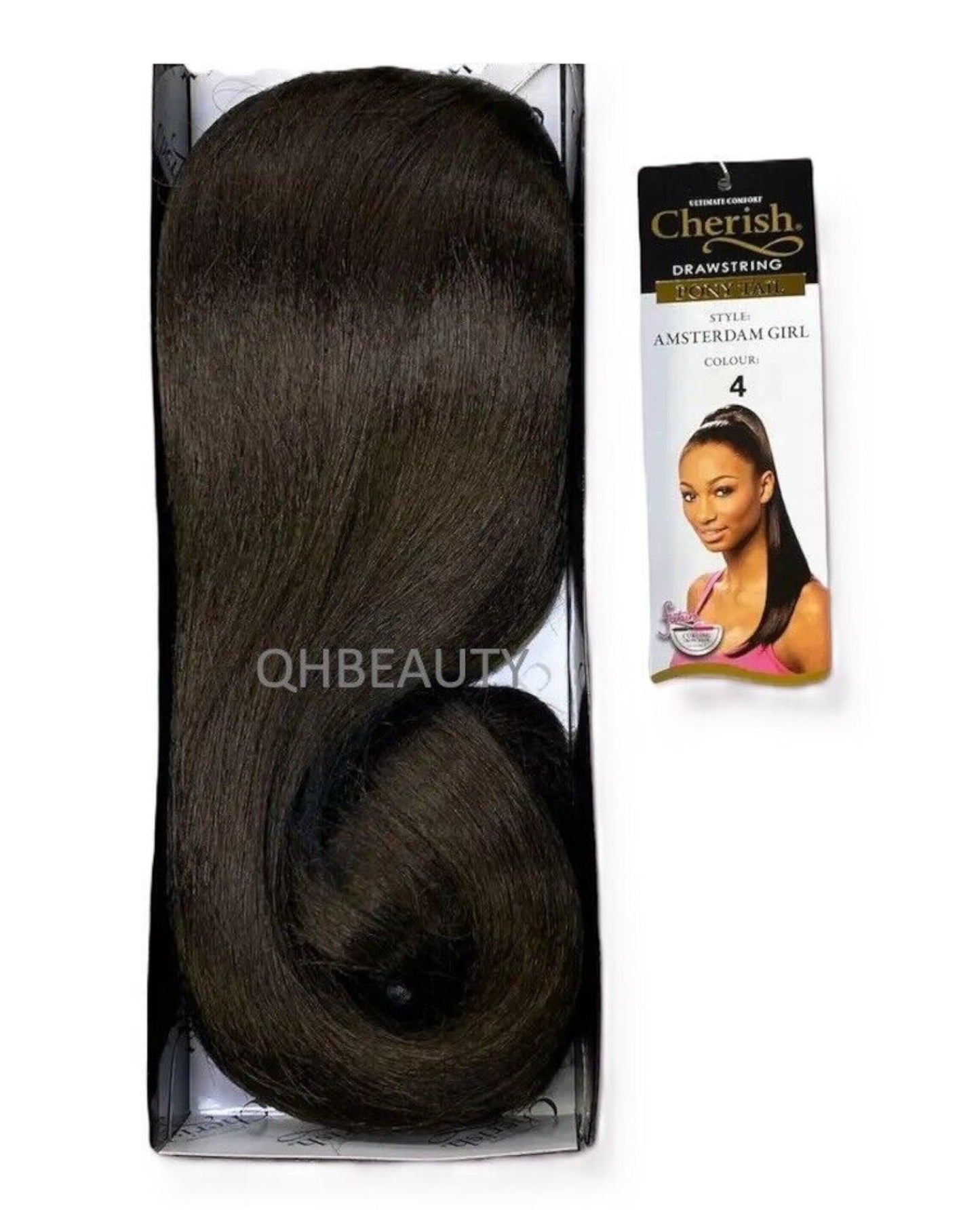 Cherish Synthetic Straight Drawstring Long Natural Ponytail - Amsterdam Girl
