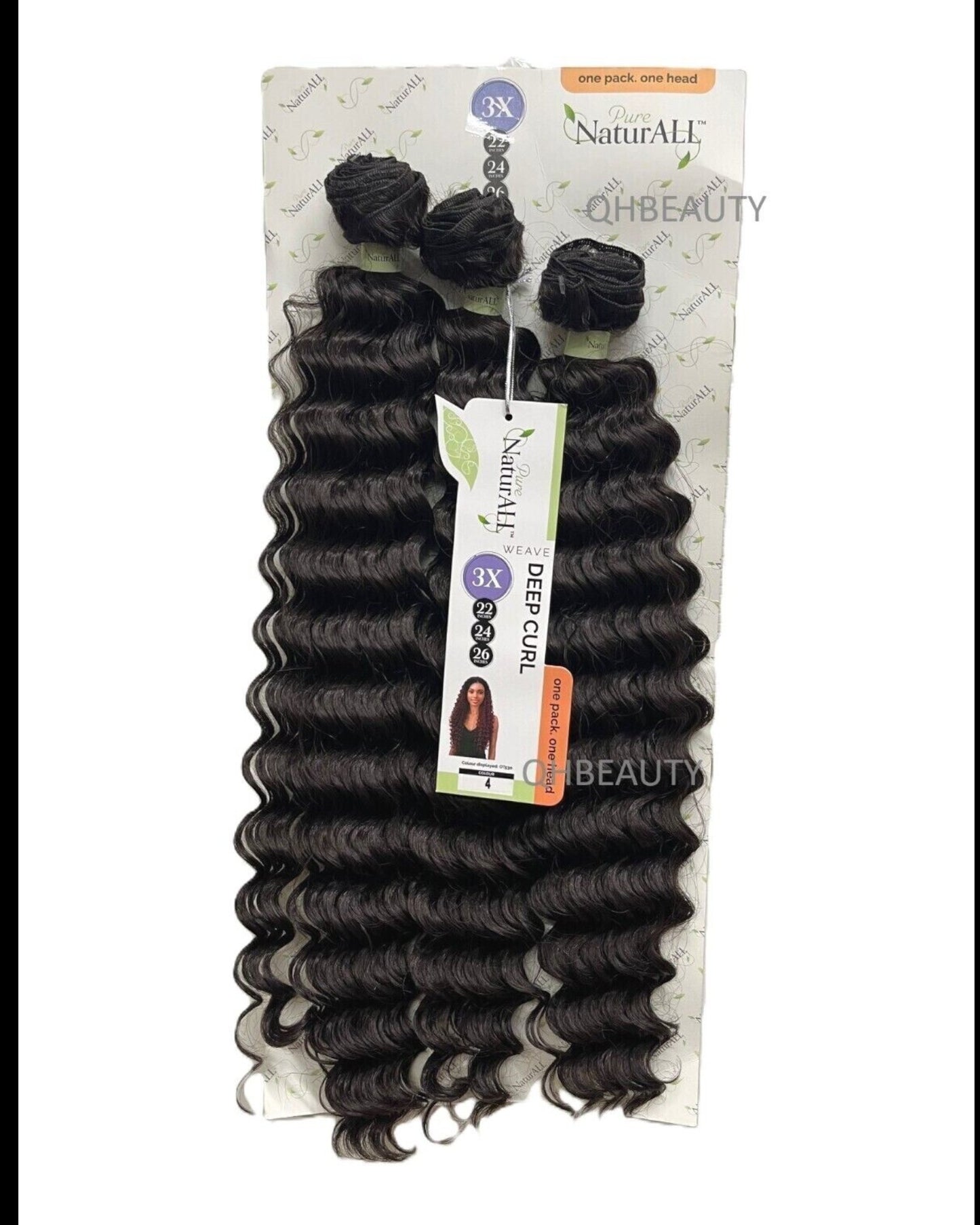 NaturALL SYNTHETIC CURLY HAIR EXTENSION 3 PCS WEAVE - DEEP CURL 22/24/26 INCHES