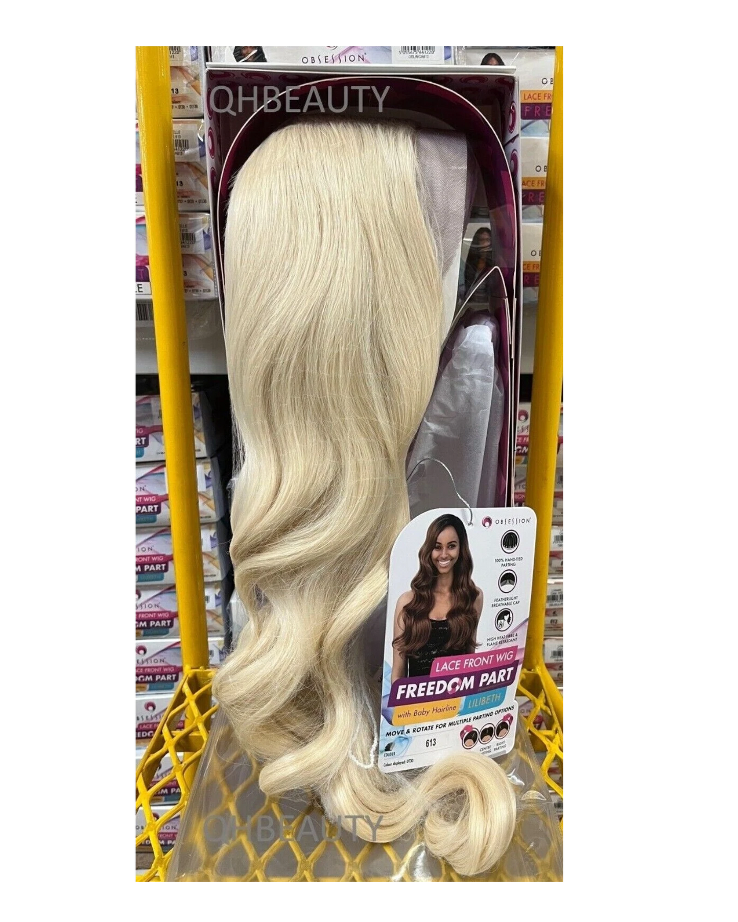 Obsession Synthetic Lace Front Free Part Hand Tied Curly Hair Wig - LILIBETH