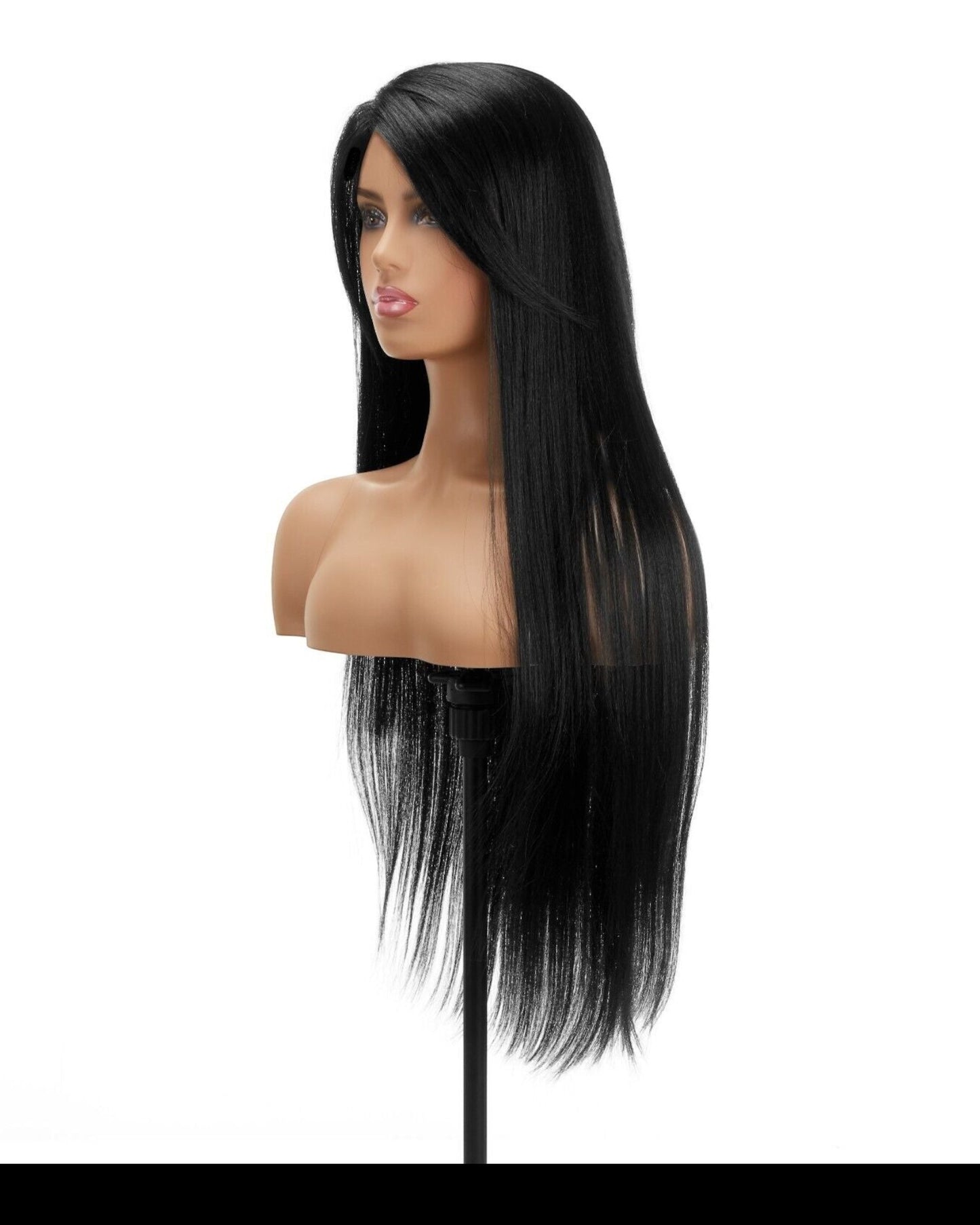 Impression Synthetic Invisible L Part Lace Long Yaky Straight Hair Wig -- RAVEN