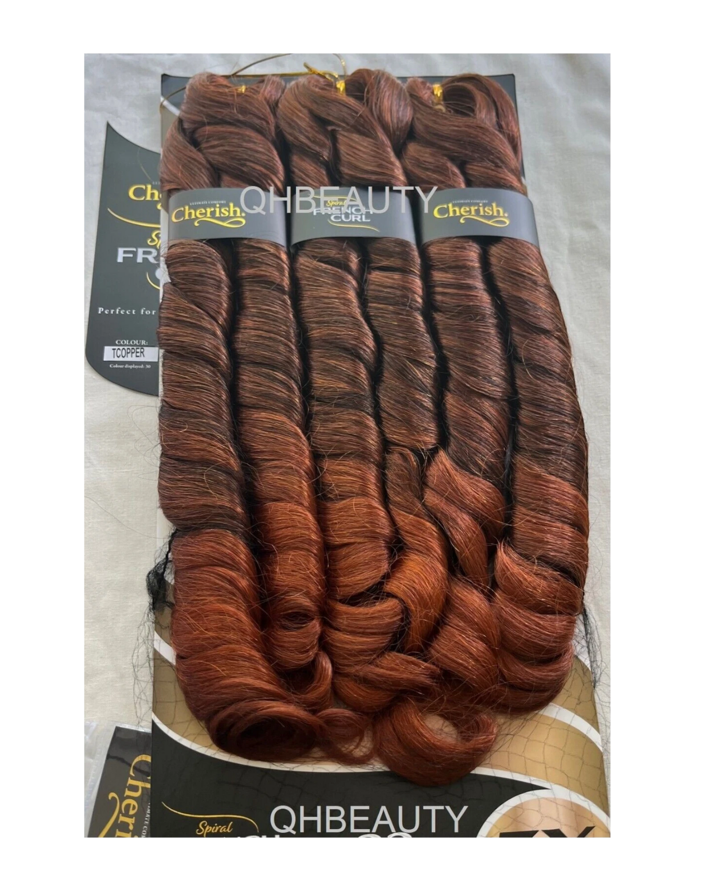 CHERISH SYNTHETIC HAIR EXTENSION BRAID - 3 x SPIRAL FRENCH CURL 22 & 28 INCHES