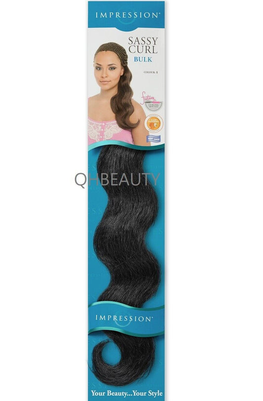 IMPRESSION SYNTHETIC HAIR EXTENSION BRAIDS SASSY CURL BULK 20" ( Freetress Copy)