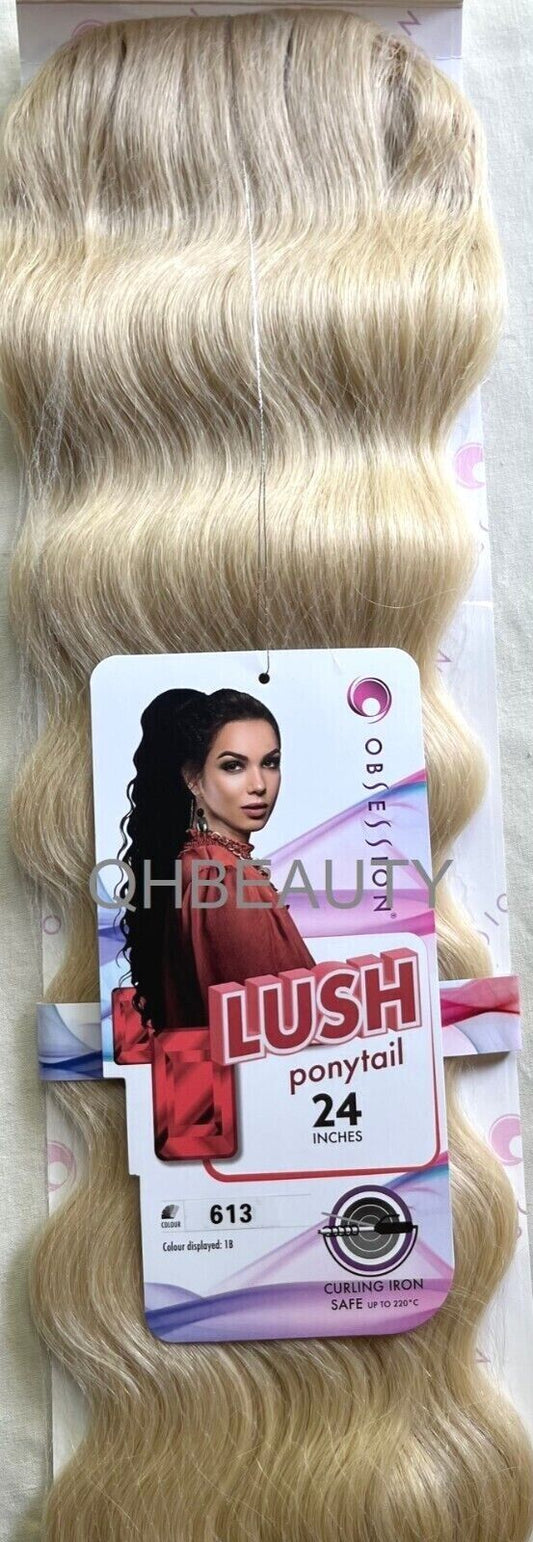 OBSESSION SYNTHETIC DRAWSTRING BODY WAVE CURLY  HAIR PONYTAIL - LUSH 24 INCHES