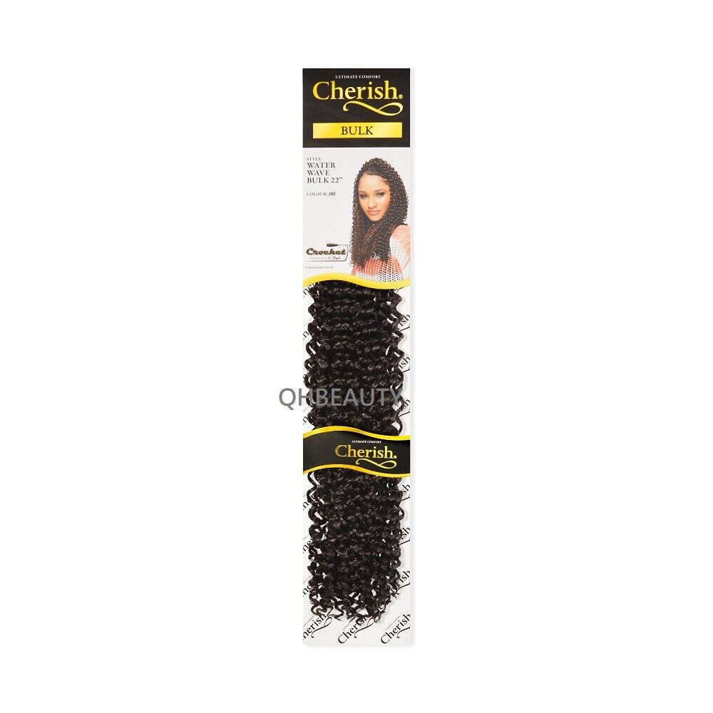 CHERISH SYNTHETIC BULK CROCHET BRAID TIGHT CURL HAIR EXTENSION - WATER WAVE 22"