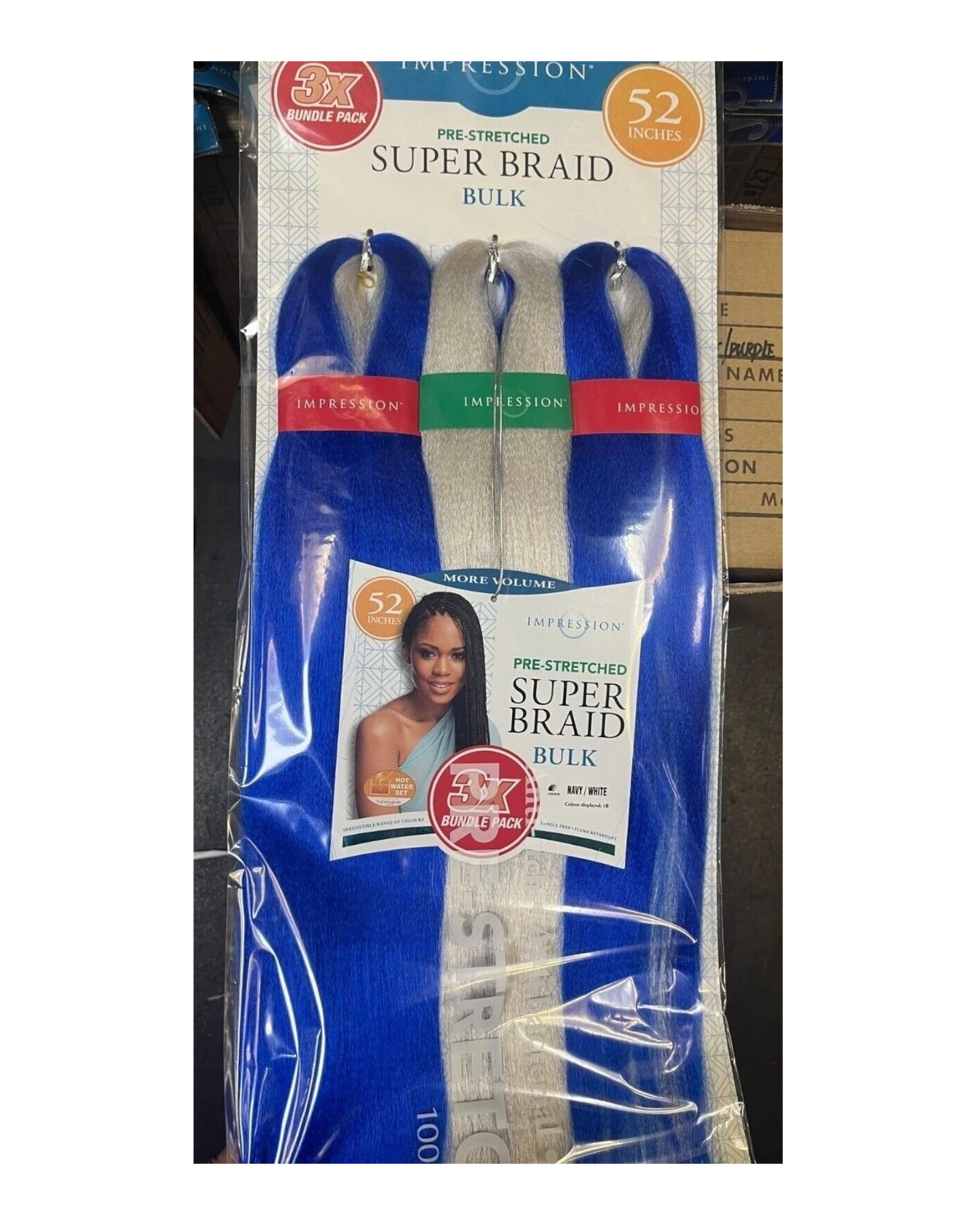 Impression Synthetic 3 X Bundle Pack Crochet Hair Extensions - Super Braid 52 "
