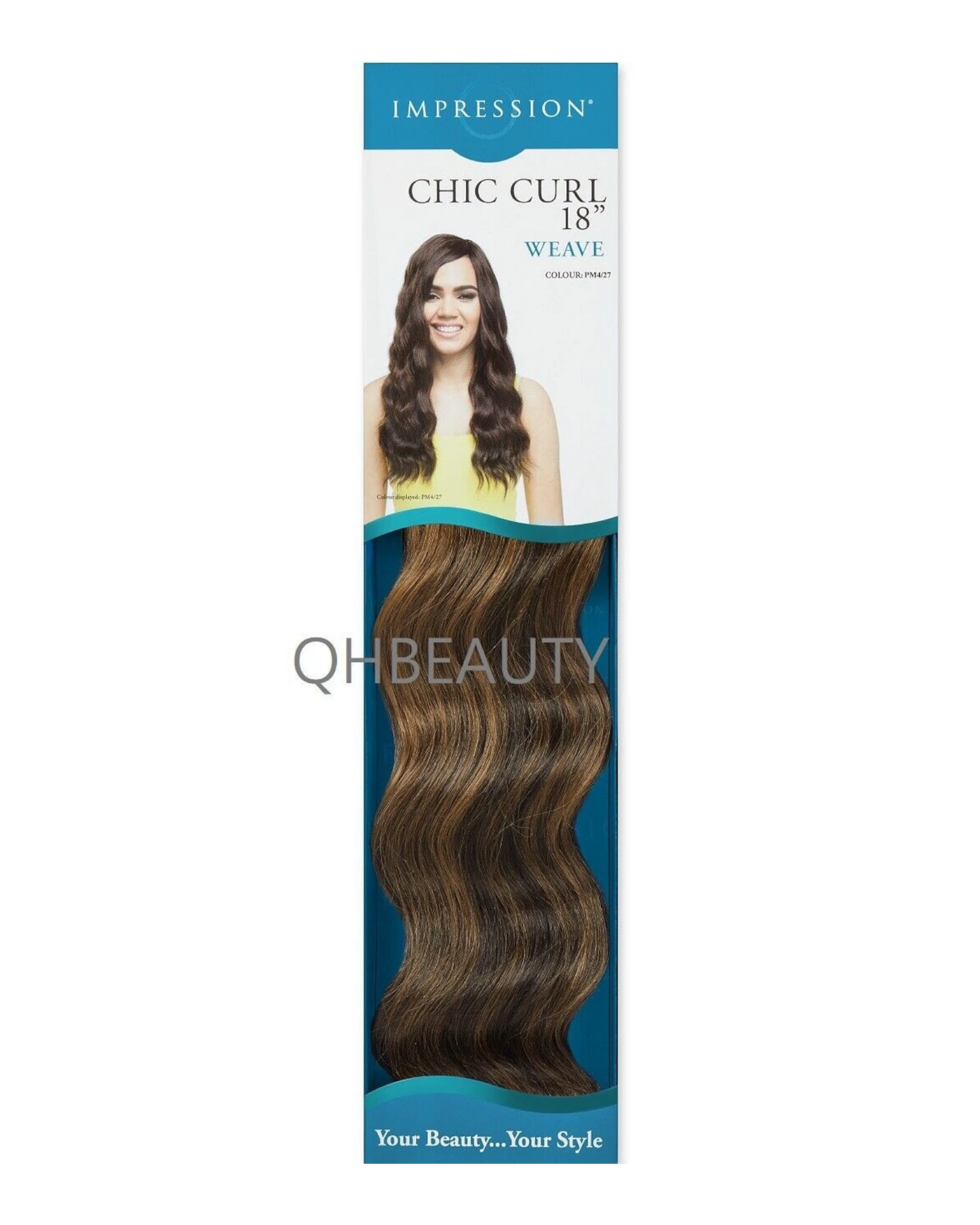 IMPRESSION SYNTHETIC BODY WAVE LONG HAIR EXTENSION WEAVE - CHIC CURL 18 INCH