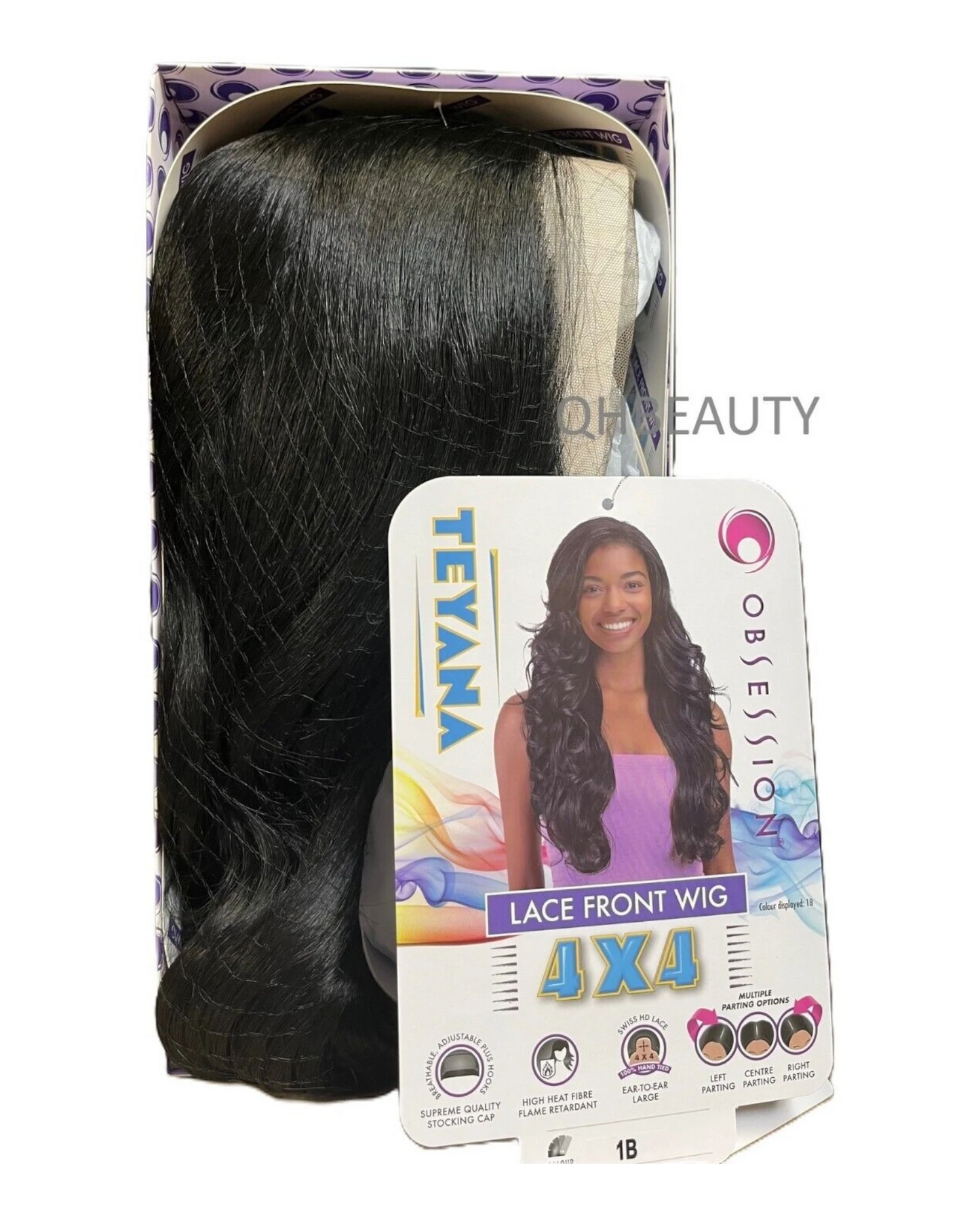 Obsession Synthetic Swiss HD 4x4 Lace Front Free Part Curly Hair Wig - TEYANA