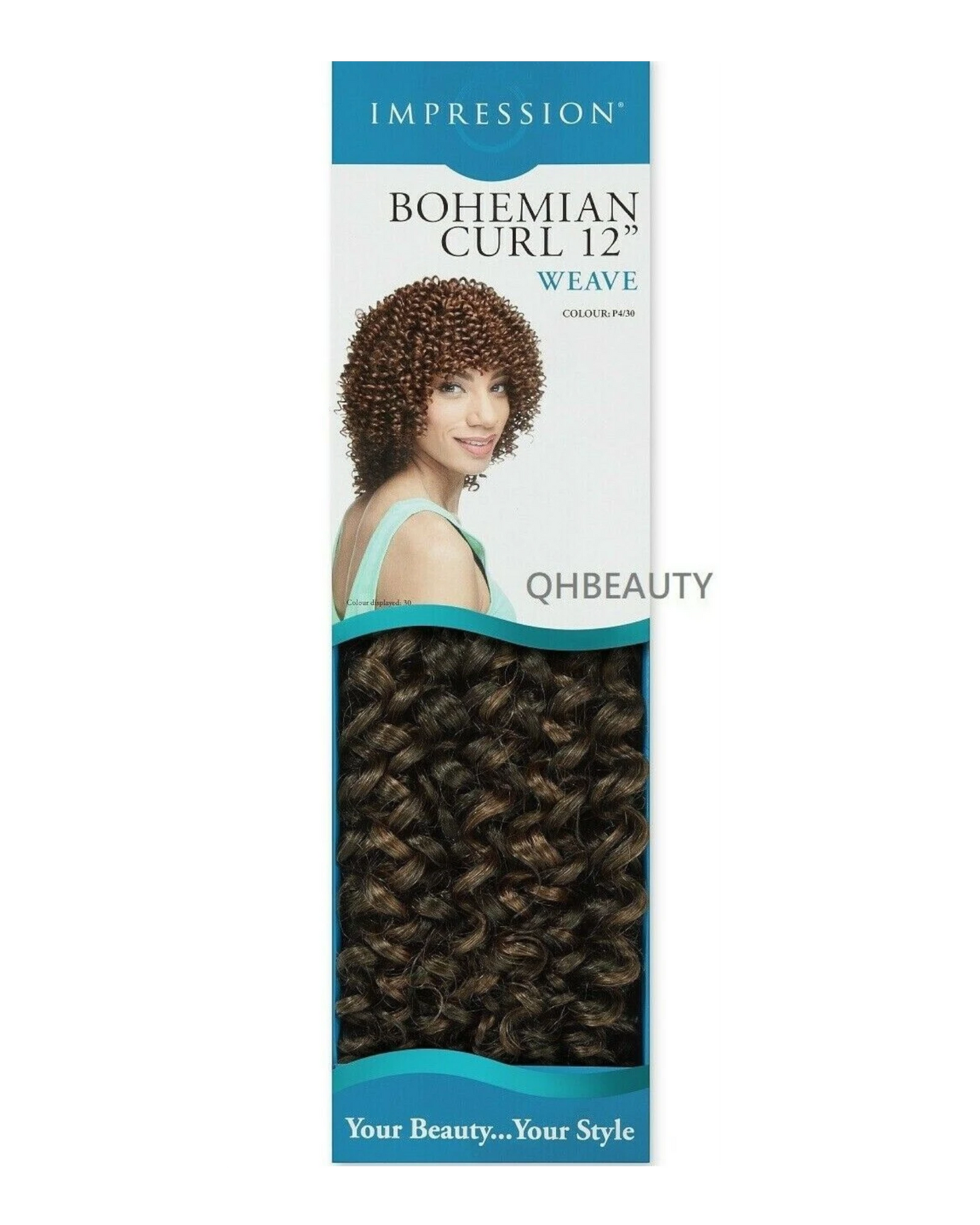 IMPRESSION SYNTHETIC SHORT CURLY HAIR EXTENSION WEAVE - BOHEMIAN CURL12 INCH