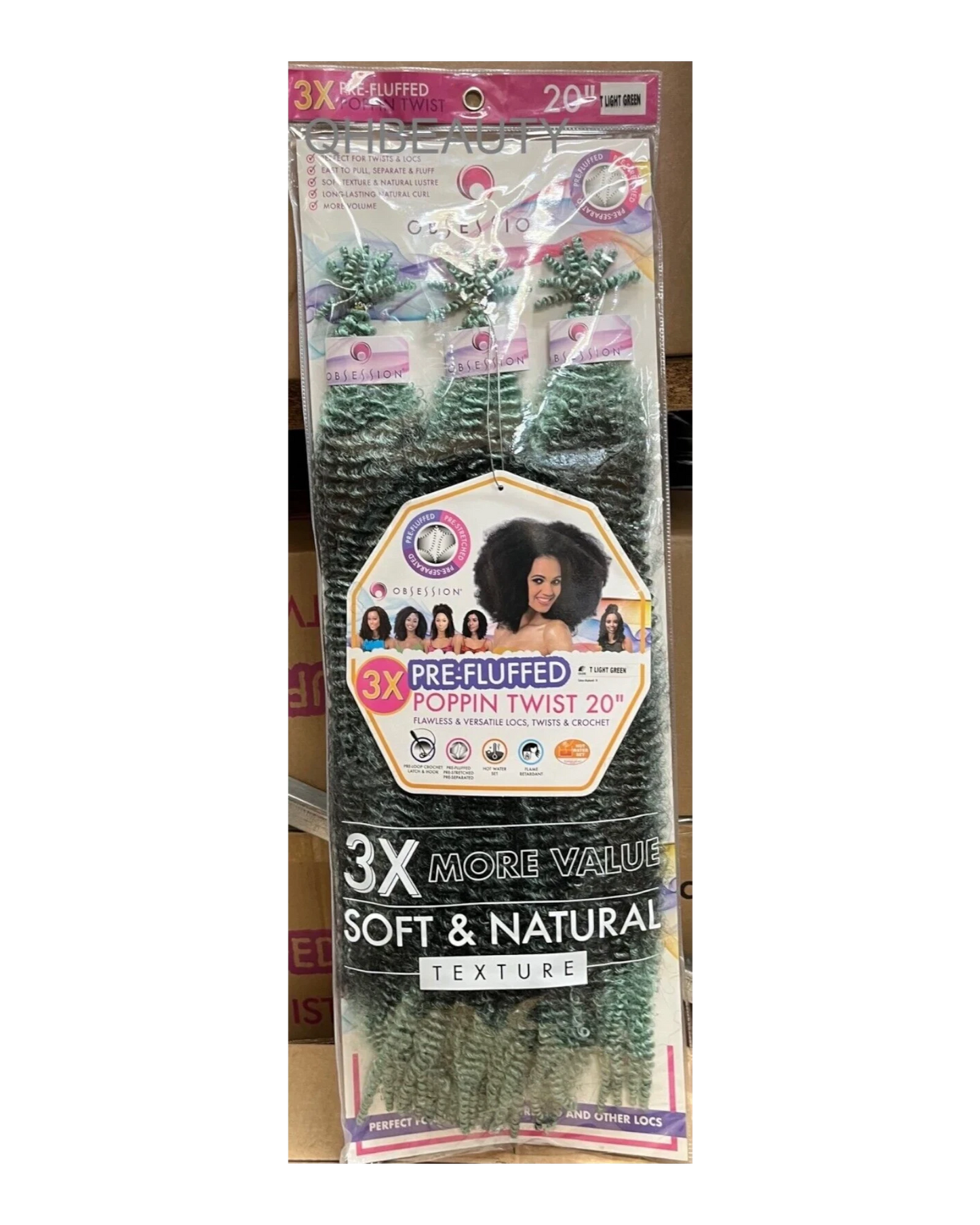 OBSESSION SYNTHETIC CROCHET SOFT BRAID 3X PRE-FLUFFED - POPPIN TWIST 16'' & 20"