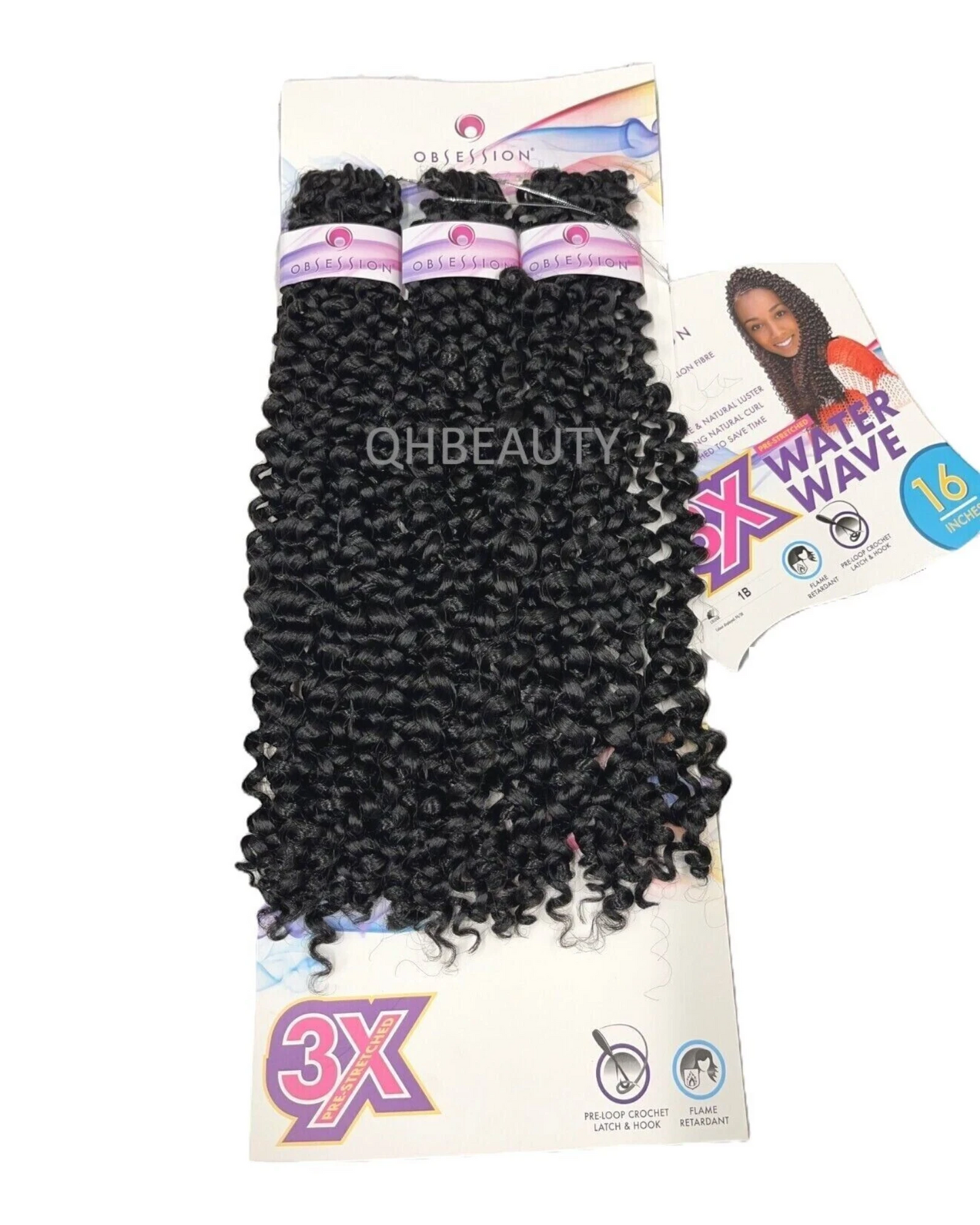 Obsession Synthetic Crochet Tight Curl Hair Extension Braid - WATER WAVE 16 inch