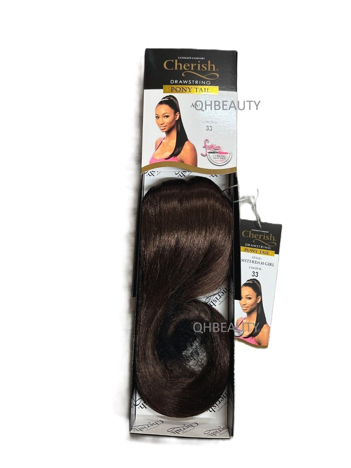 Cherish Synthetic Straight Drawstring Long Natural Ponytail - Amsterdam Girl