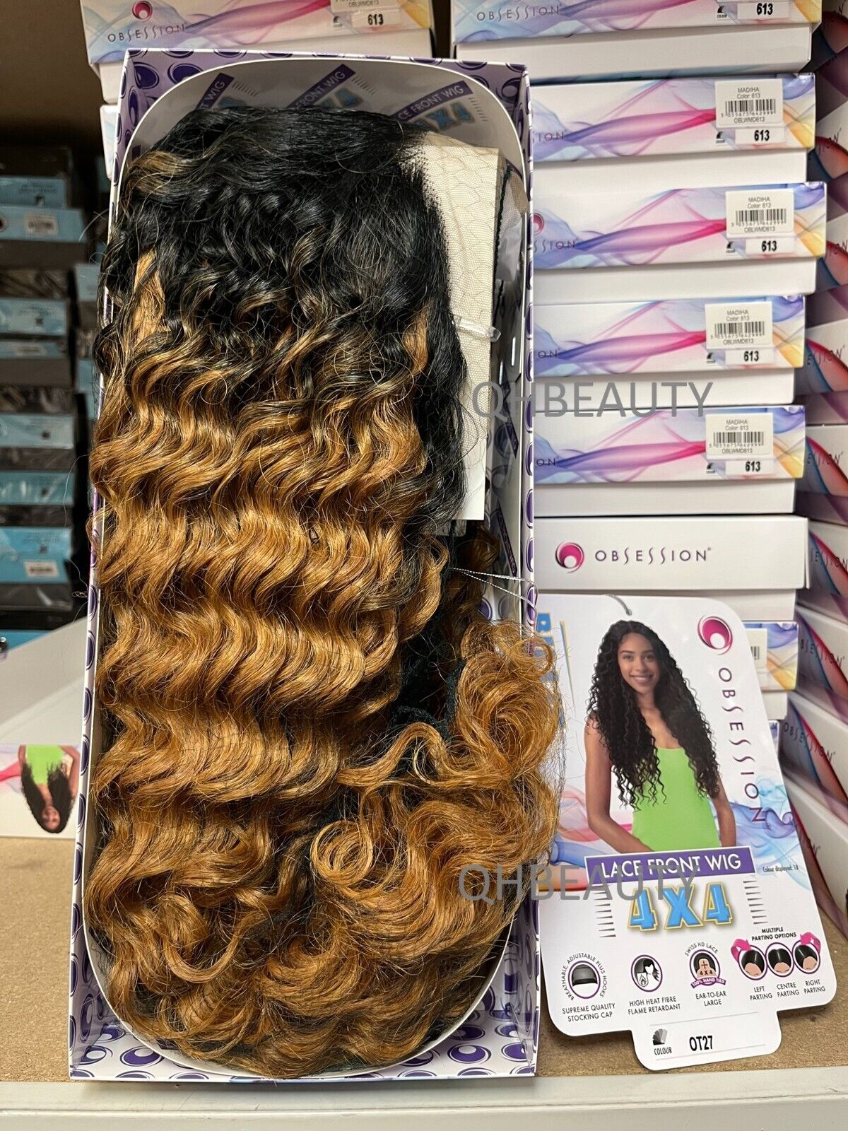 Obsession Synthetic Swiss HD 4x4 Lace Front Free Part Curly Hair Wig - BILLIE