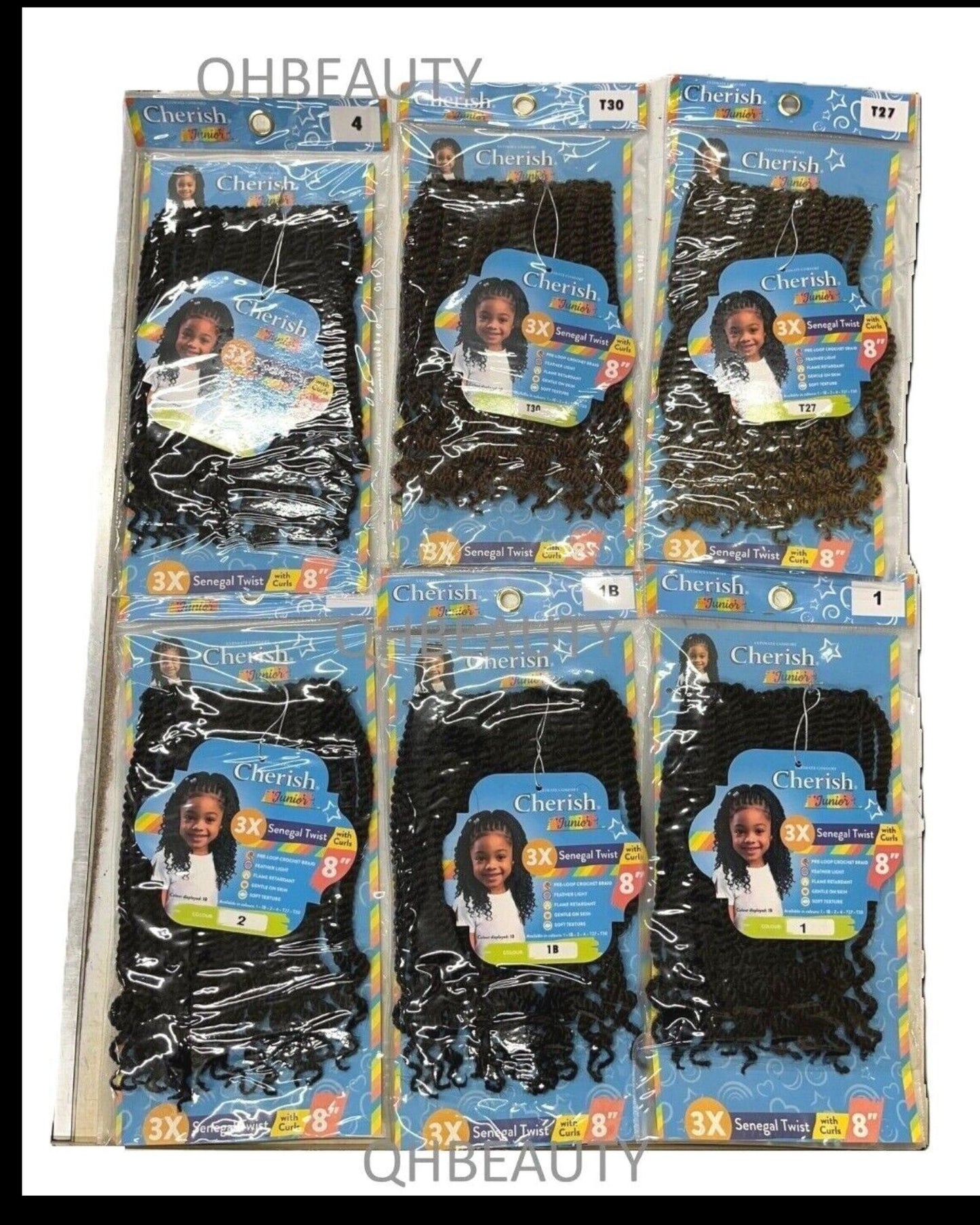 CHERISH SYNTHETIC JUNIOR KIDS BRAID HAIR EXTENSION - SENEGAL TWIST WITH CURLS 8