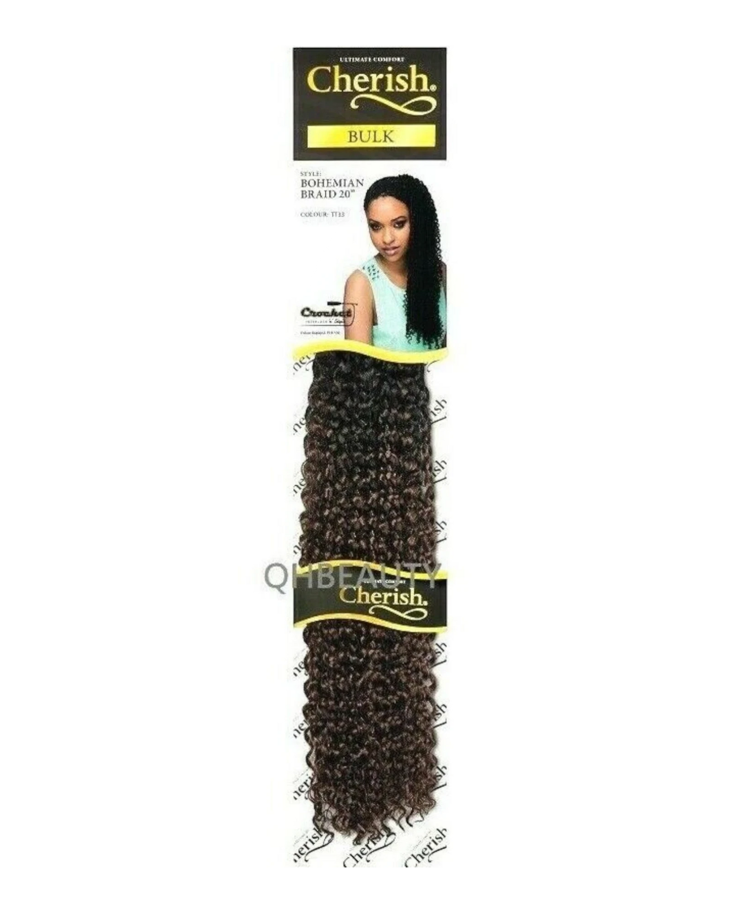 CHERISH SYNTHETIC CROCHET CURLY HAIR EXTENSION BRAID - BOHEMIAN BULK 20 INCH