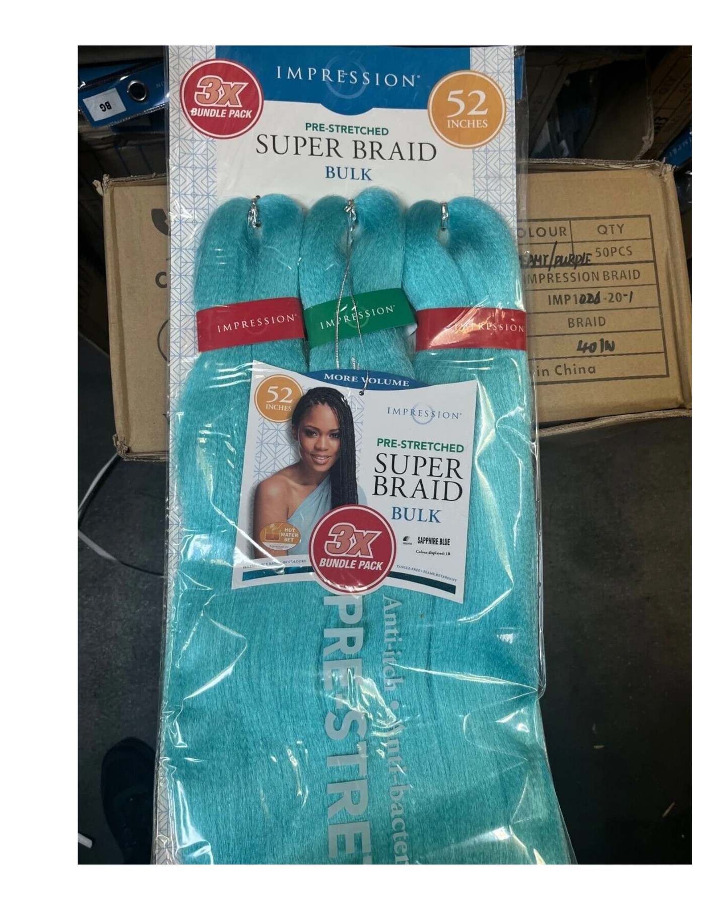 Impression Synthetic 3 X Bundle Pack Crochet Hair Extensions - Super Braid 52 "