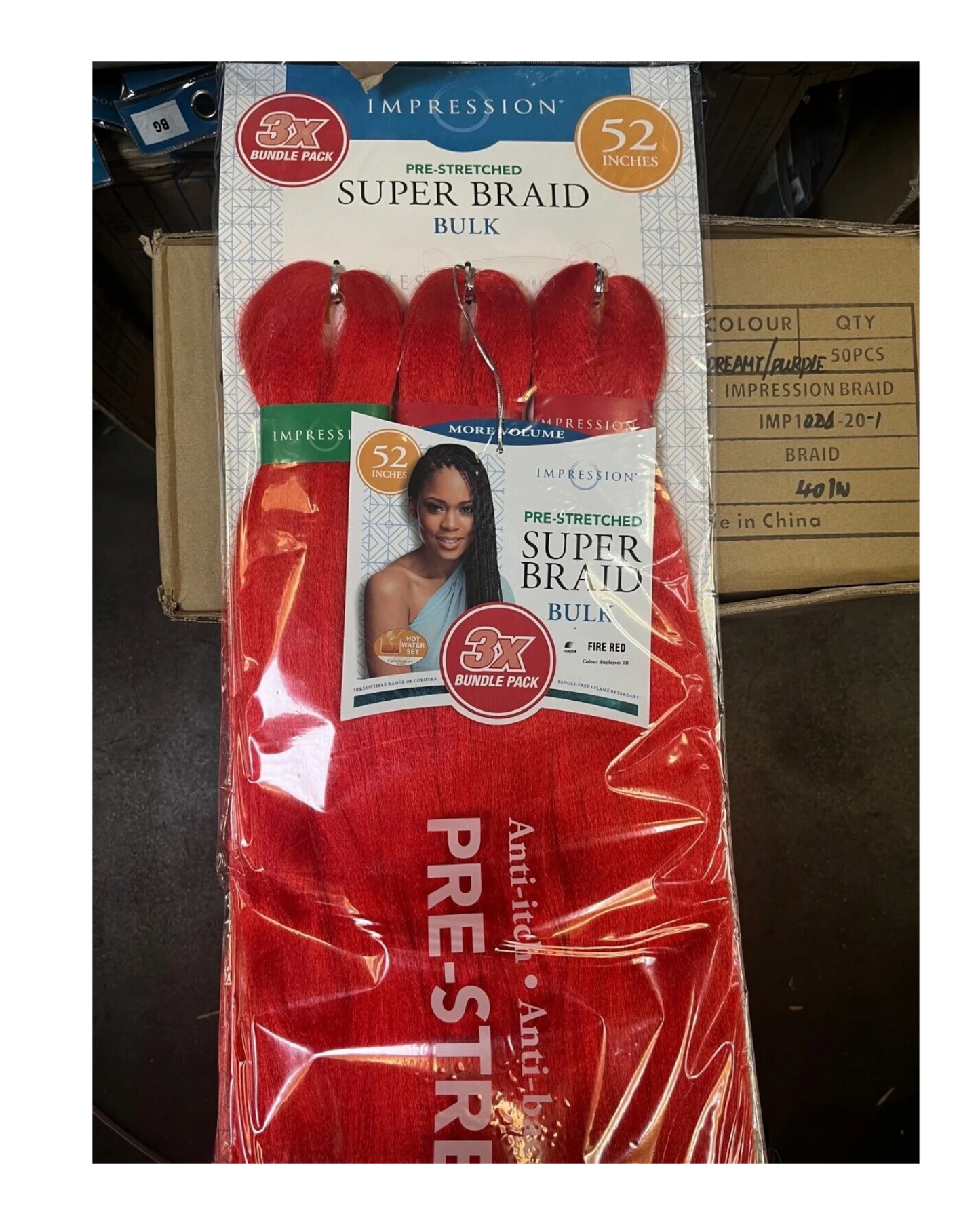 Impression Synthetic 3 X Bundle Pack Crochet Hair Extensions - Super Braid 52 "