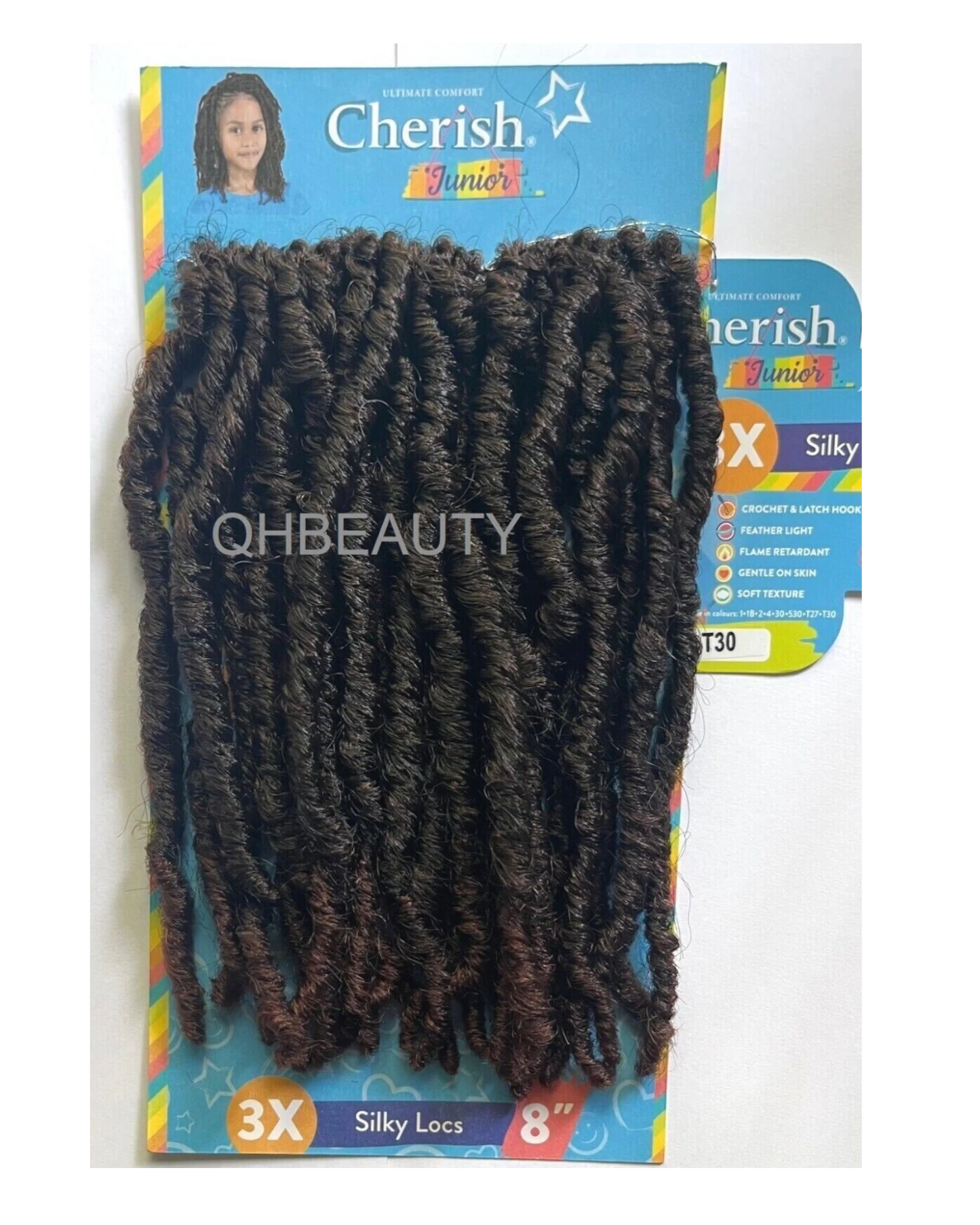 CHERISH SYNTHETIC JUNIOR KIDS CROCHET BRAID HAIR EXTENSION - SILKY LOCS 8 INCH
