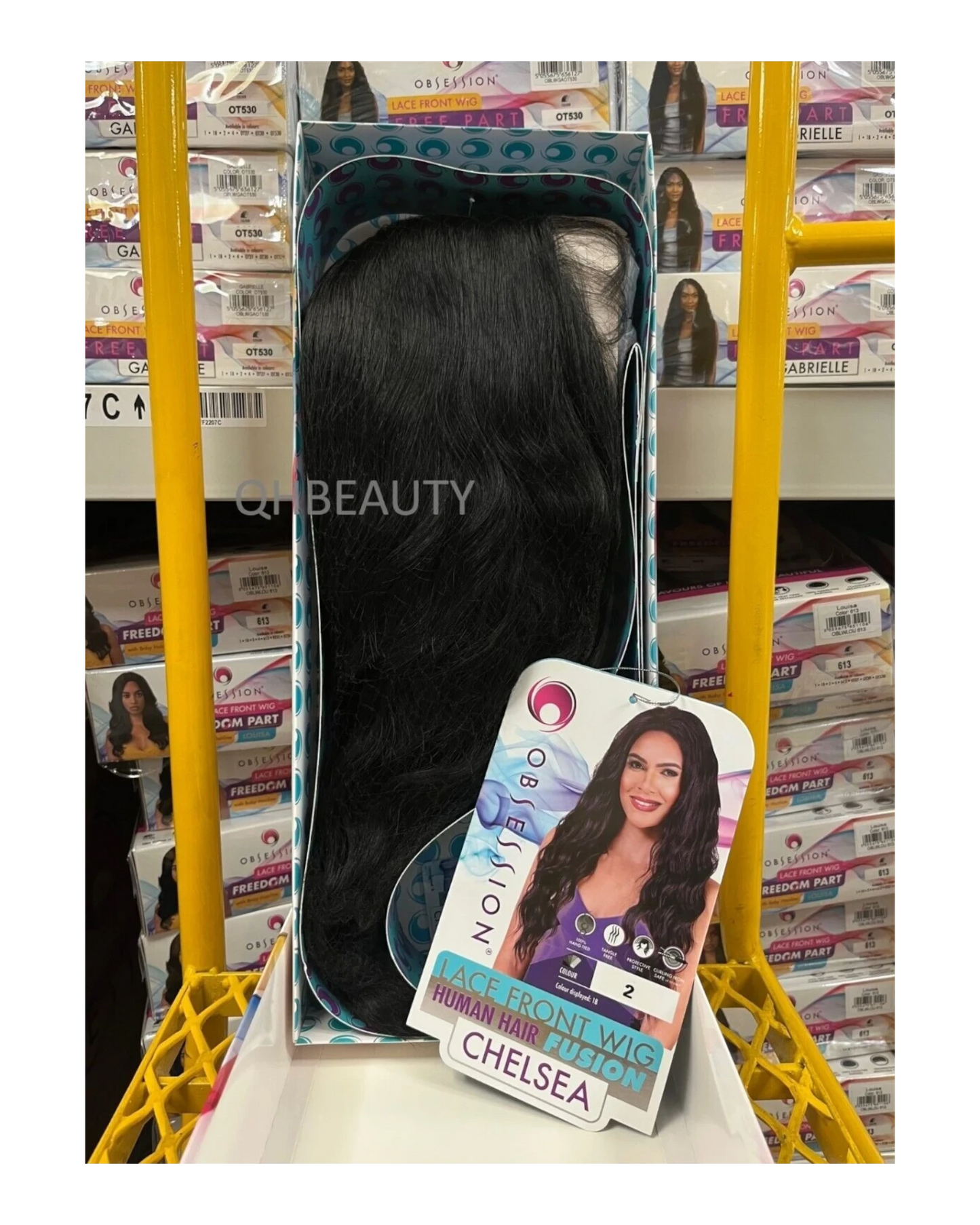 OBSESSION LACE FRONT HUMAN HAIR FUSION NATURAL BODWAVE CURLY HAIR WIG - CHELSEA