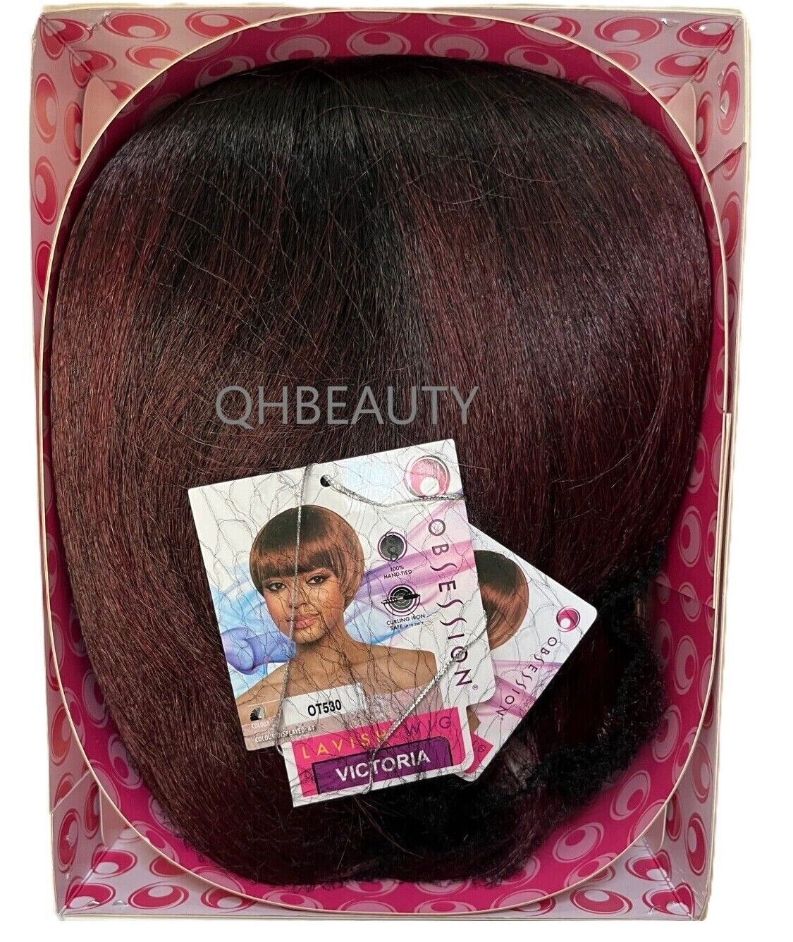 Obsession Synthetic Lavish Straight Bob Bangs 100% Hand Tied Hair Wig  VICTORIA