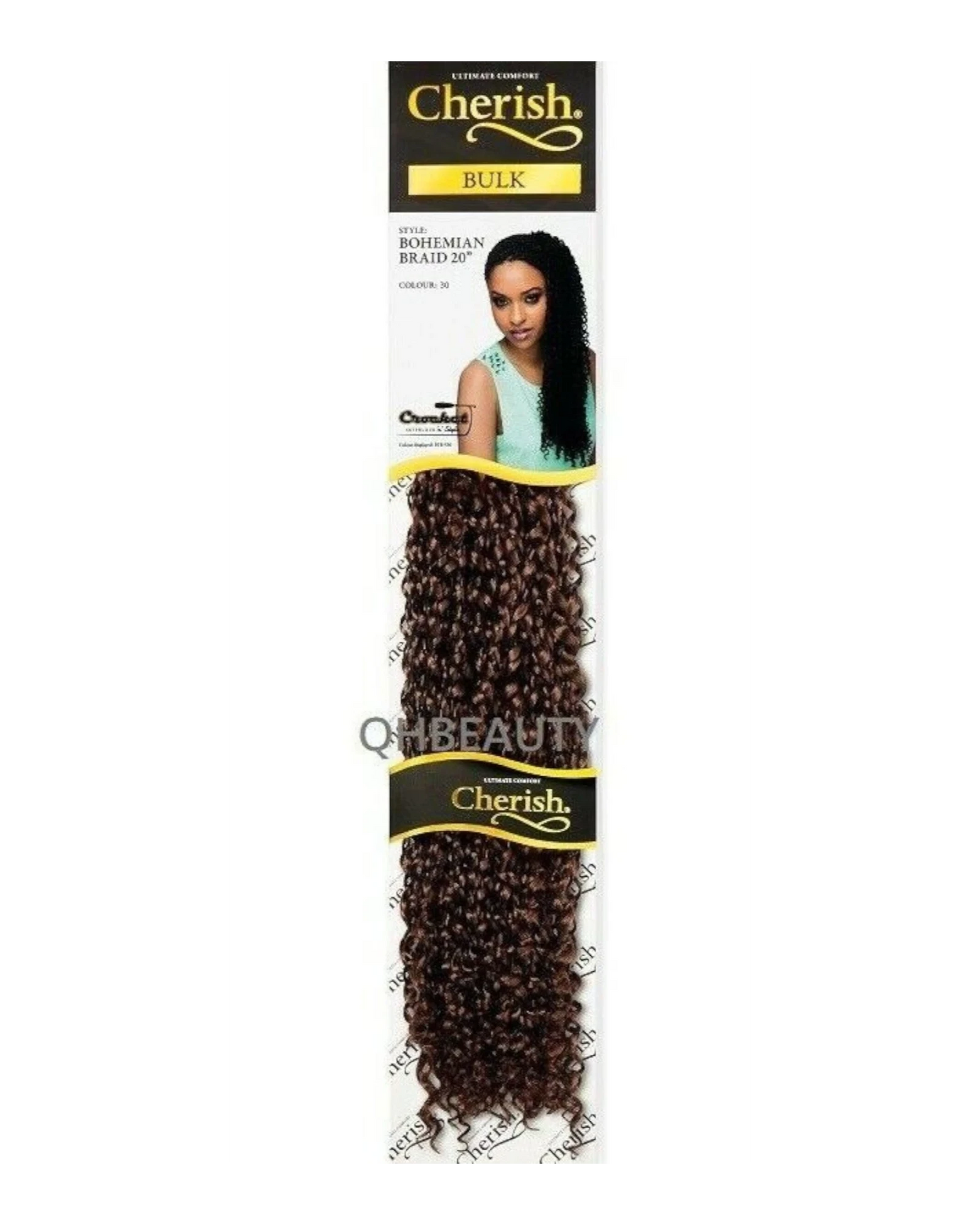 CHERISH SYNTHETIC CROCHET CURLY HAIR EXTENSION BRAID - BOHEMIAN BULK 20 INCH