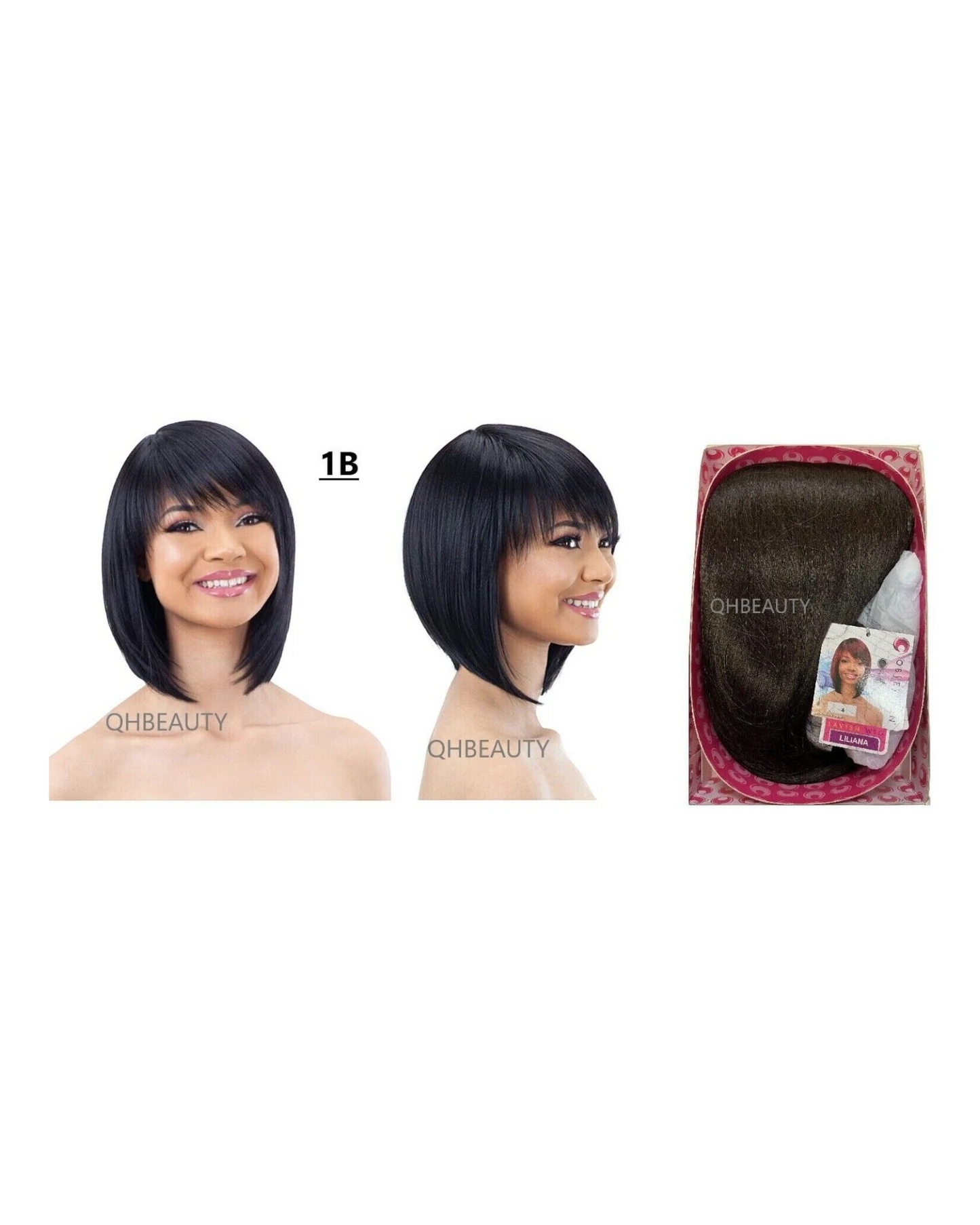 Obsession Synthetic Lavish Straight Bob Bangs 100% Hand Tied Hair Wig - LILIANA