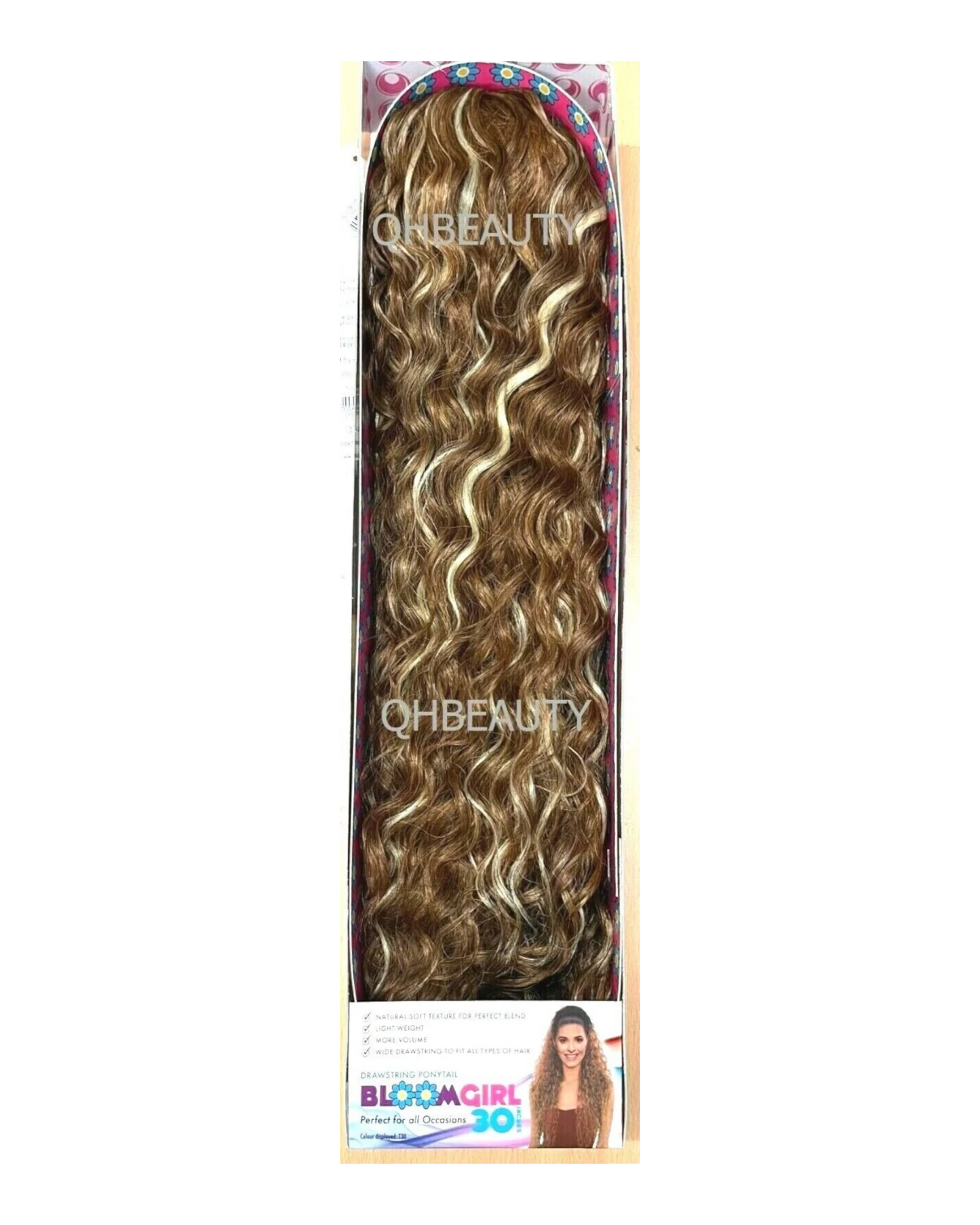 OBSESSION SYNTHETIC DRAWSTRING CURLY LONG HAIR PONYTAIL - BLOOM GIRL 30 INCH