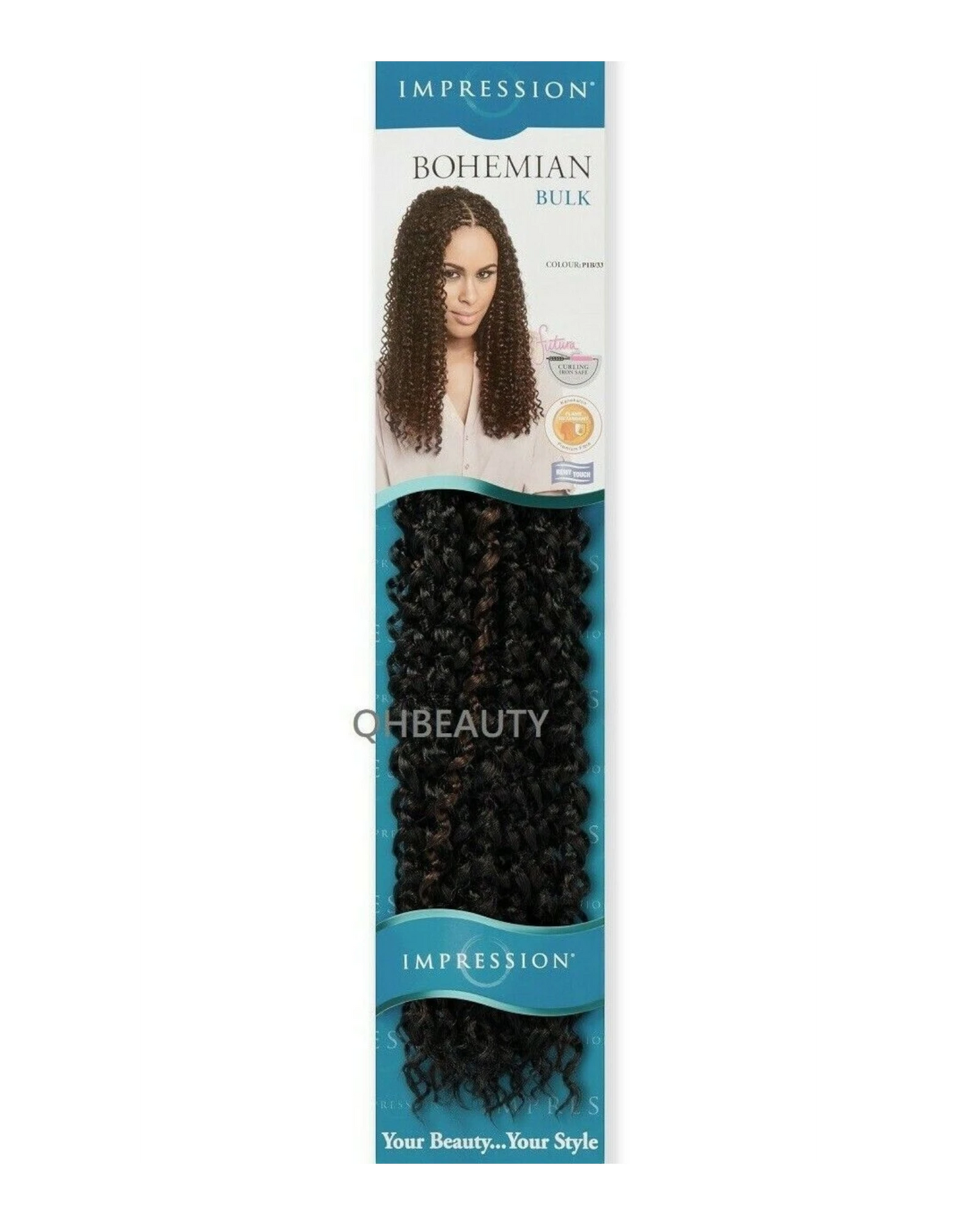 IMPRESSION SYNTHETIC CROCHET CURLY BRAID HAIR EXTENSION - BOHEMIAN 20 INCHS