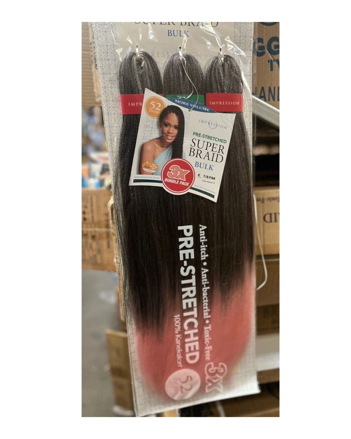 Impression Synthetic 3 X Bundle Pack Crochet Hair Extensions - Super Braid 52 "