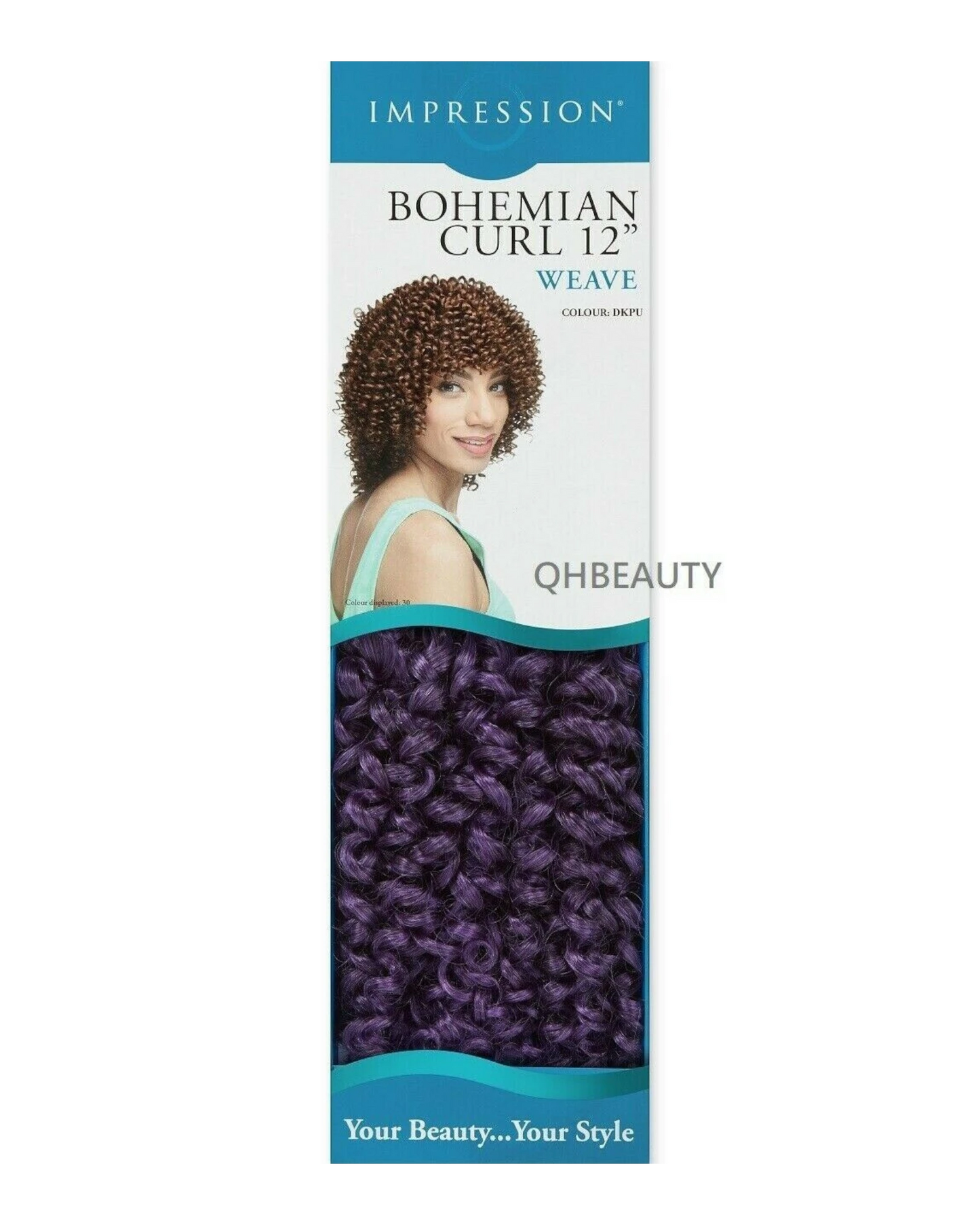 IMPRESSION SYNTHETIC SHORT CURLY HAIR EXTENSION WEAVE - BOHEMIAN CURL12 INCH