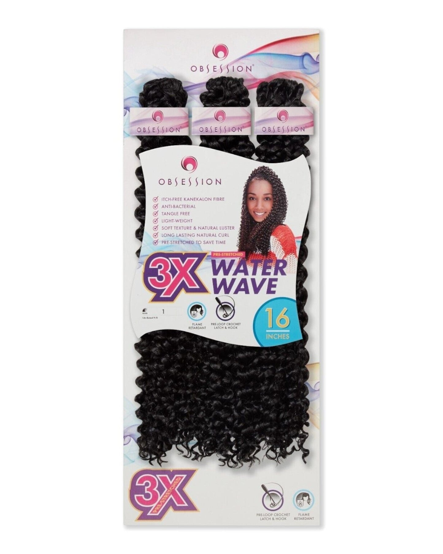 Obsession Synthetic Crochet Tight Curl Hair Extension Braid - WATER WAVE 16 inch