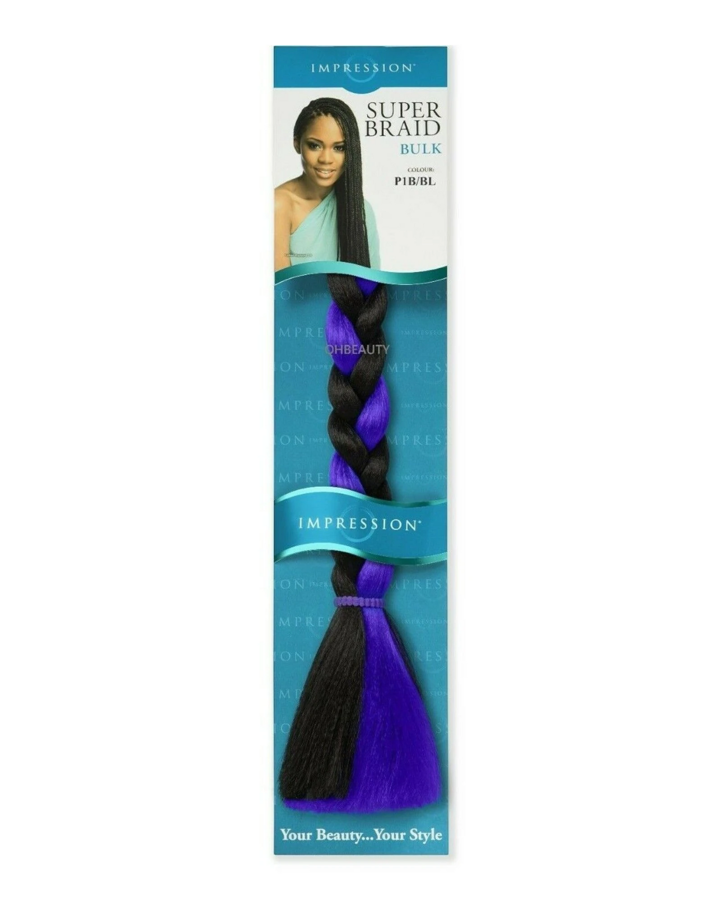 Impression Synthetic Natural Long Ultra Crochet Hair Extensions Super Braid 86"