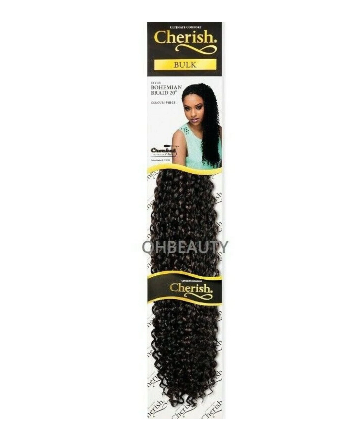 CHERISH SYNTHETIC CROCHET CURLY HAIR EXTENSION BRAID - BOHEMIAN BULK 20 INCH