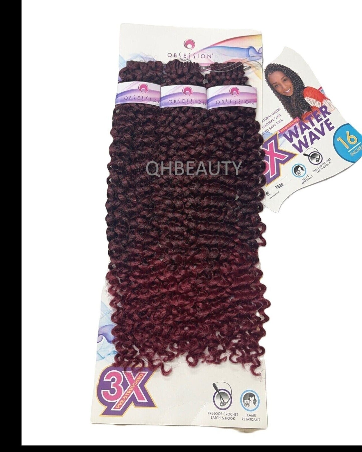 Obsession Synthetic Crochet Tight Curl Hair Extension Braid - WATER WAVE 16 inch