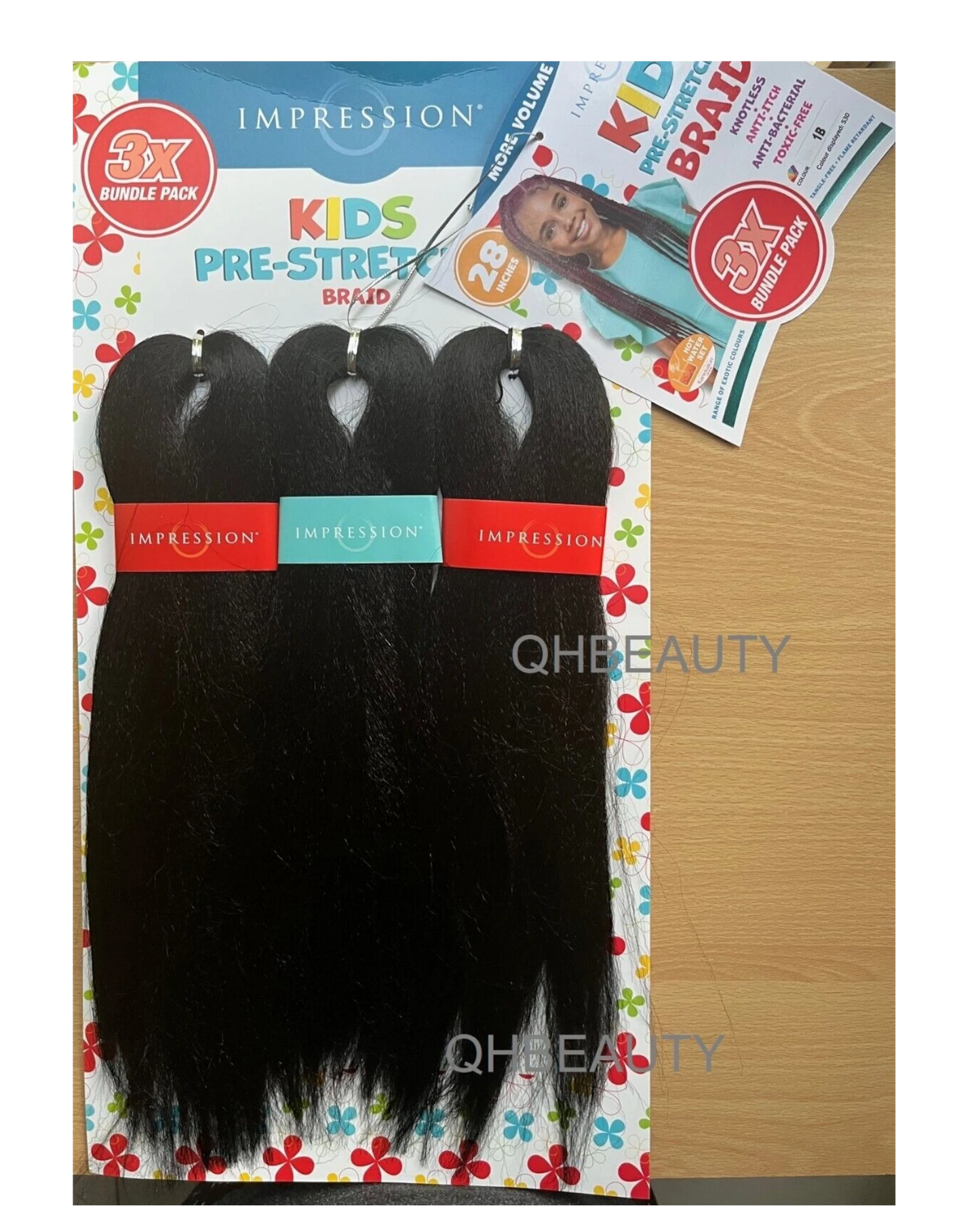 IMPRESSION SYNTHETIC KIDS CROCHET HAIR EXTENSION PRE STRETCHED BRAID 28 /  14 ''