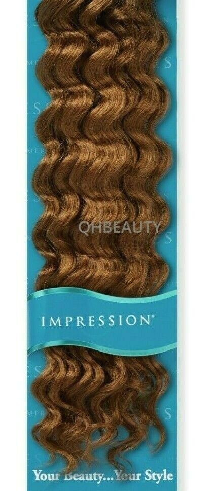 IMPRESSION SYNTHETIC CROCHET CURLY HAIR EXTENSION BRAIDS - DEEP TWIST BULK 22"