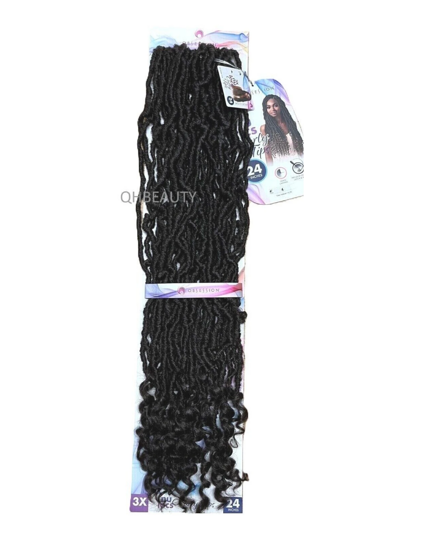 Obsession Synthetic Crochet PreLoop Braid Hair Extension - NU LOCS CURLY TIPS 24