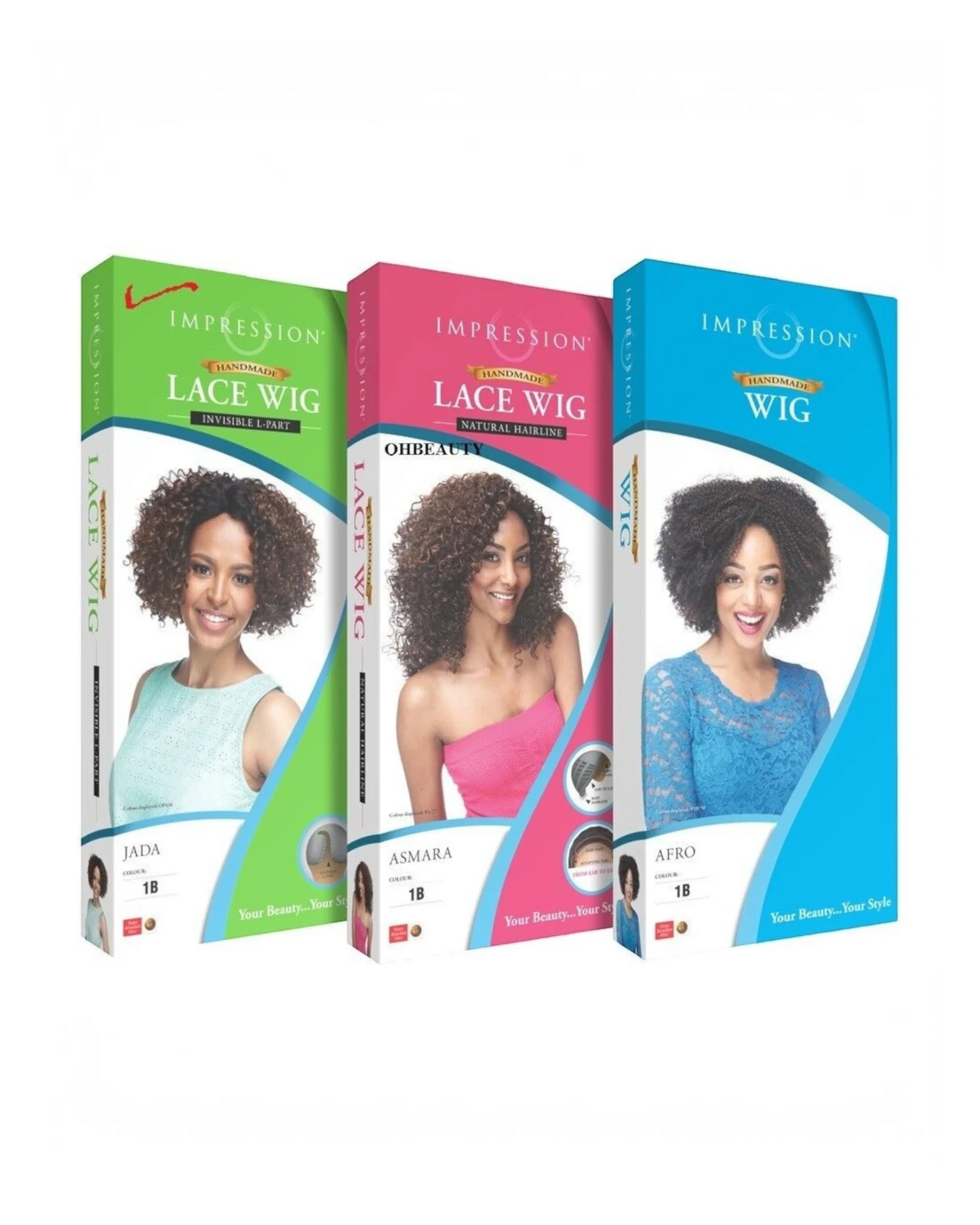 Impression invisible L Part Lace Curly Hair Wig JADA ( Freetress Equal Copy )
