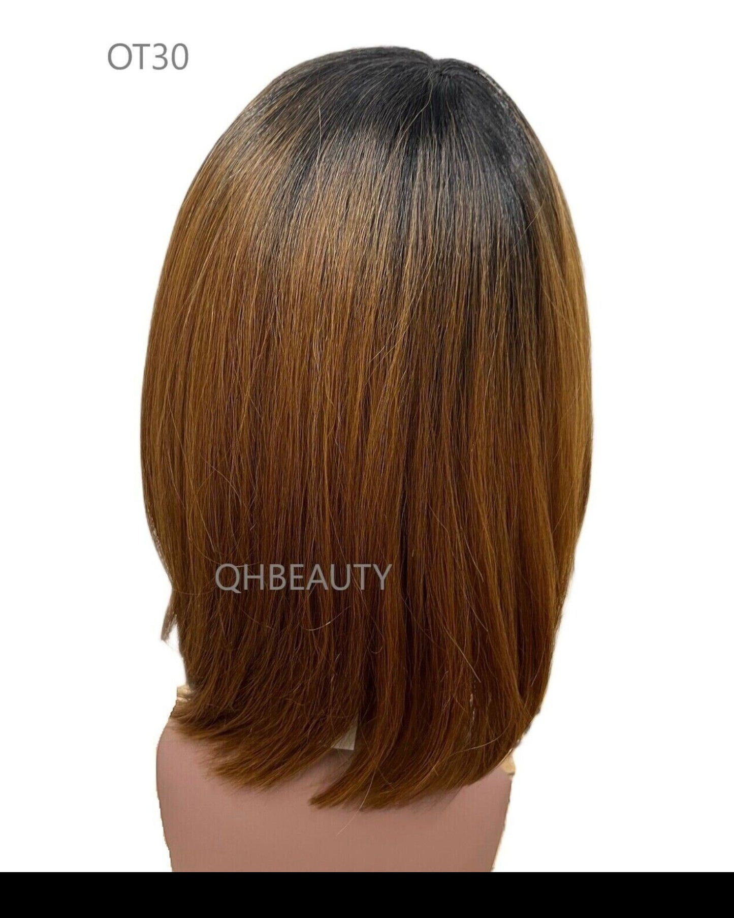 Obsession Synthetic Lavish Straight Bob Bangs 100% Hand Tied Hair Wig - LILIANA